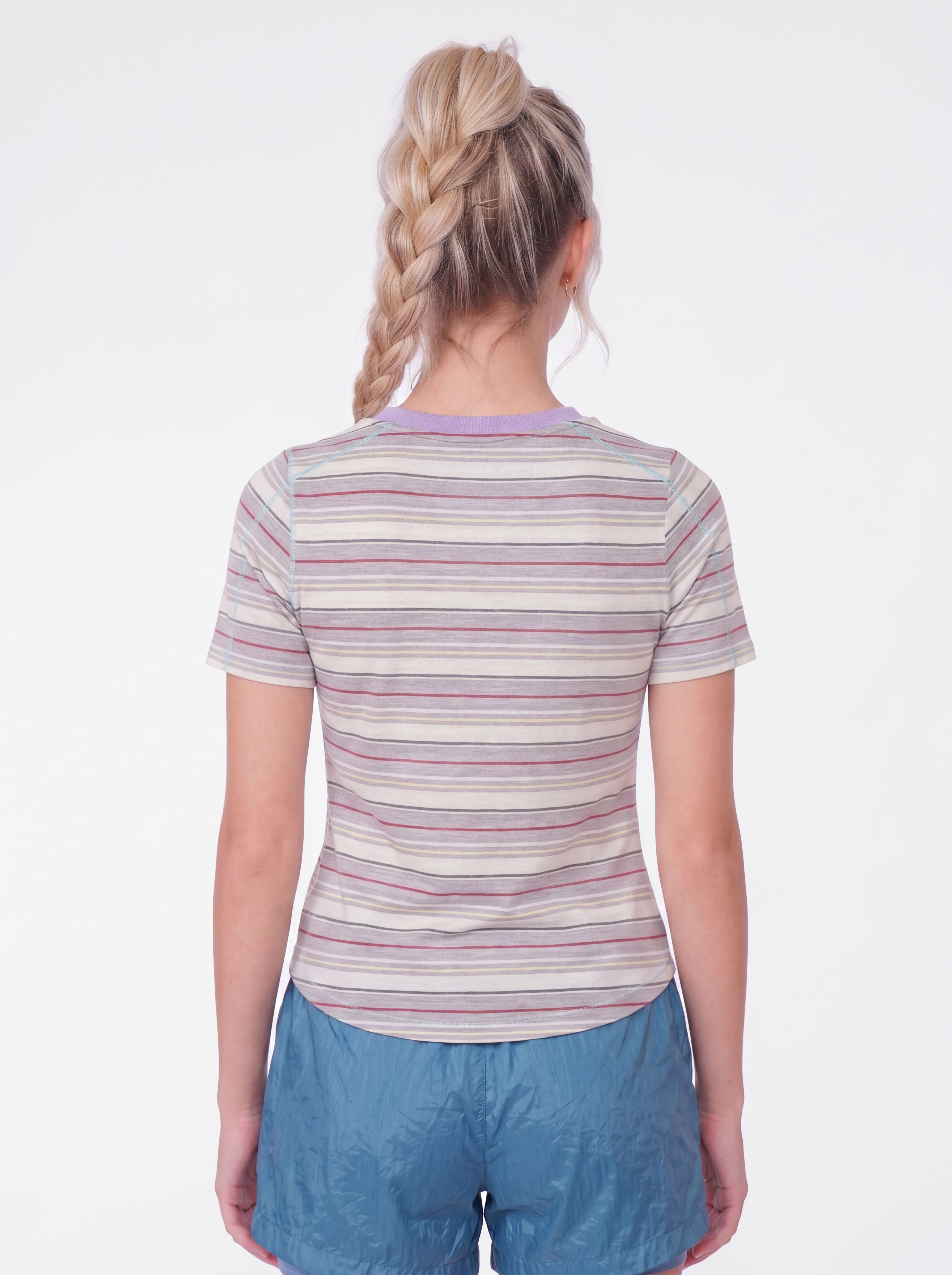 Alpenglow - Women's Breathable Quick-Dry Color-Block Stripe T-Shirt