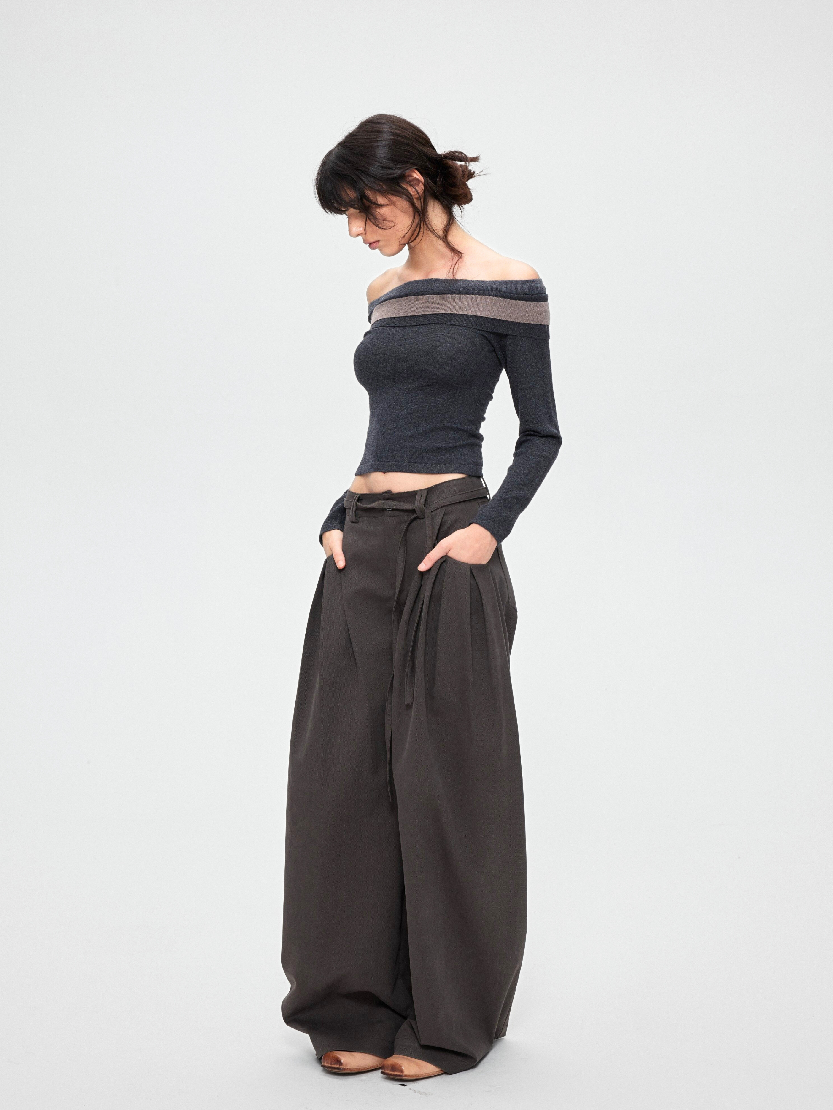 Fieldcast - Women's Drawstring Waist Pleated Pocket Straight-Leg Pants