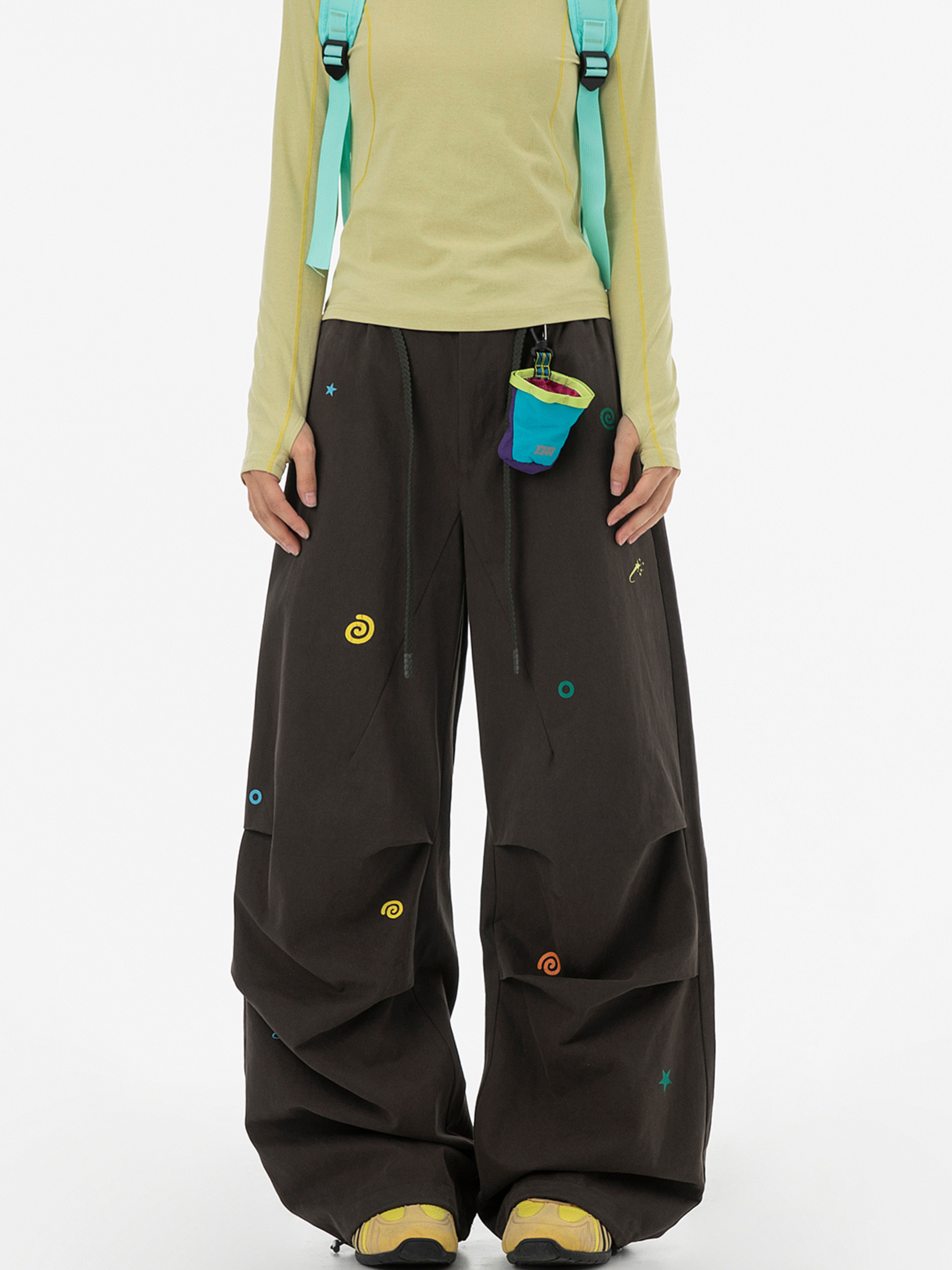 FrostTop - Women's Pure Cotton Straight-Leg Curved Pleat Paratrooper Pants