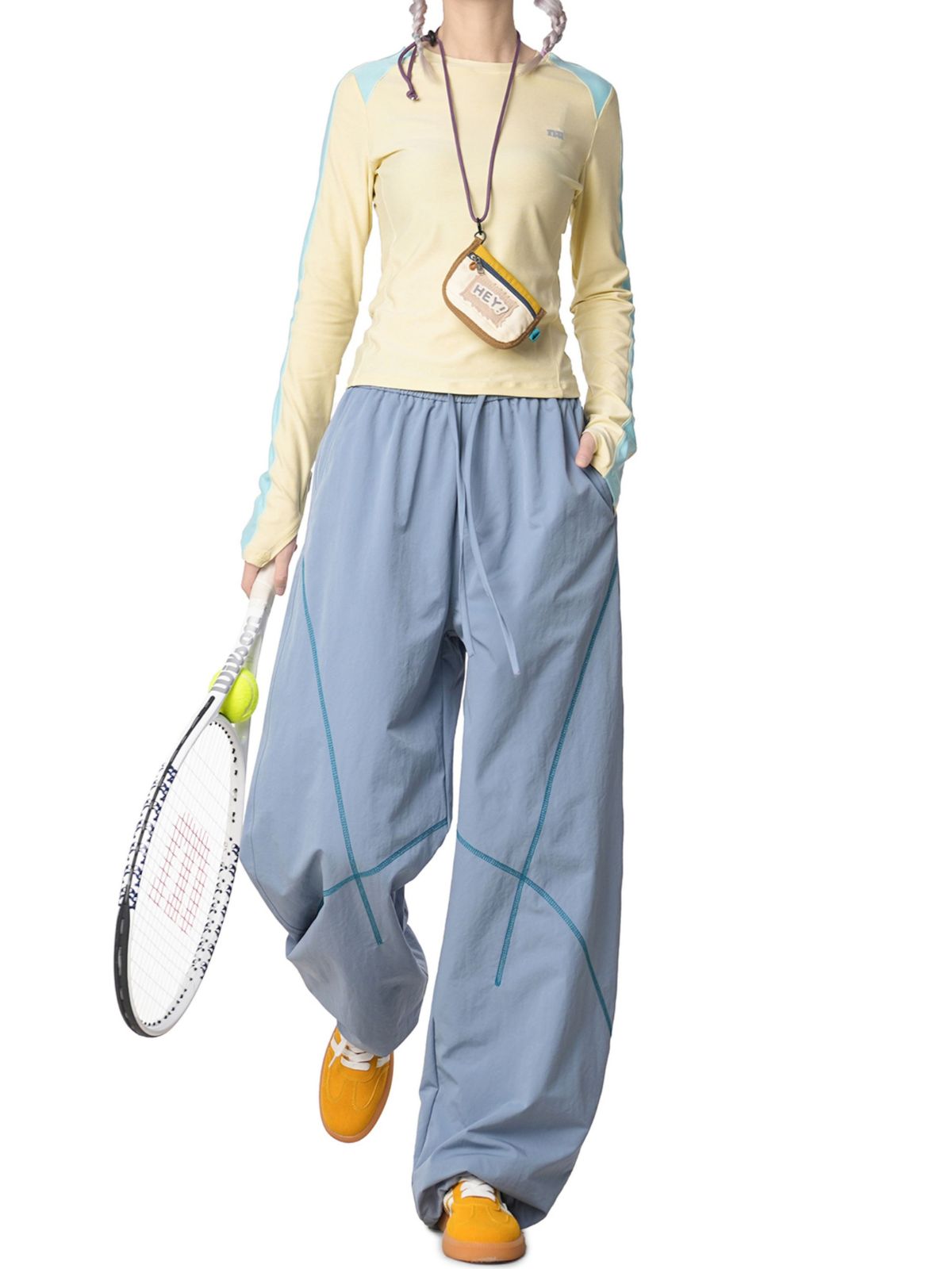 FrostDash - Lightweight Loose Colorblock Hasso Stitch Pants