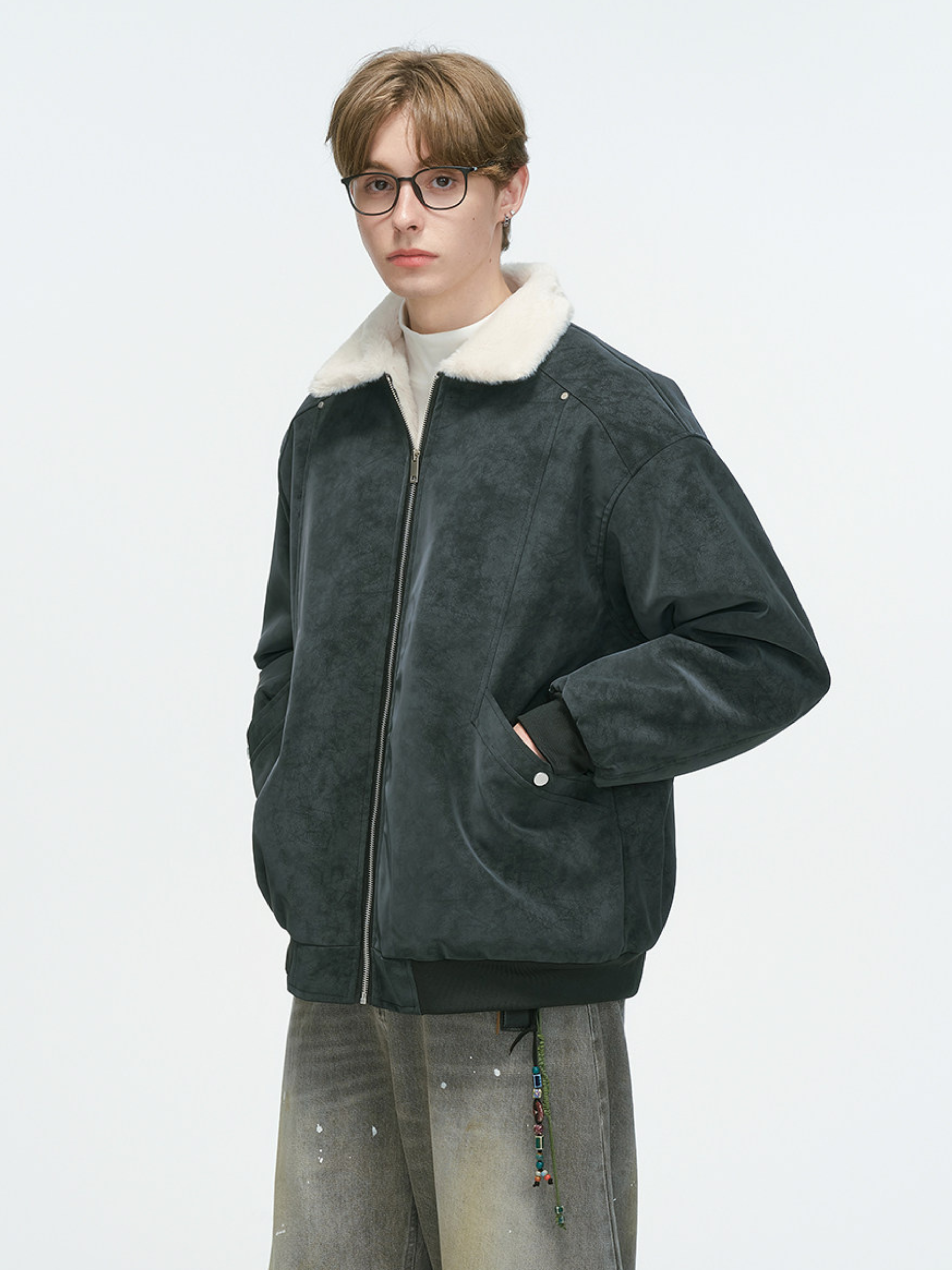 Ironpath - Men's Shearling-Lined PU Leather Insulated Jacket