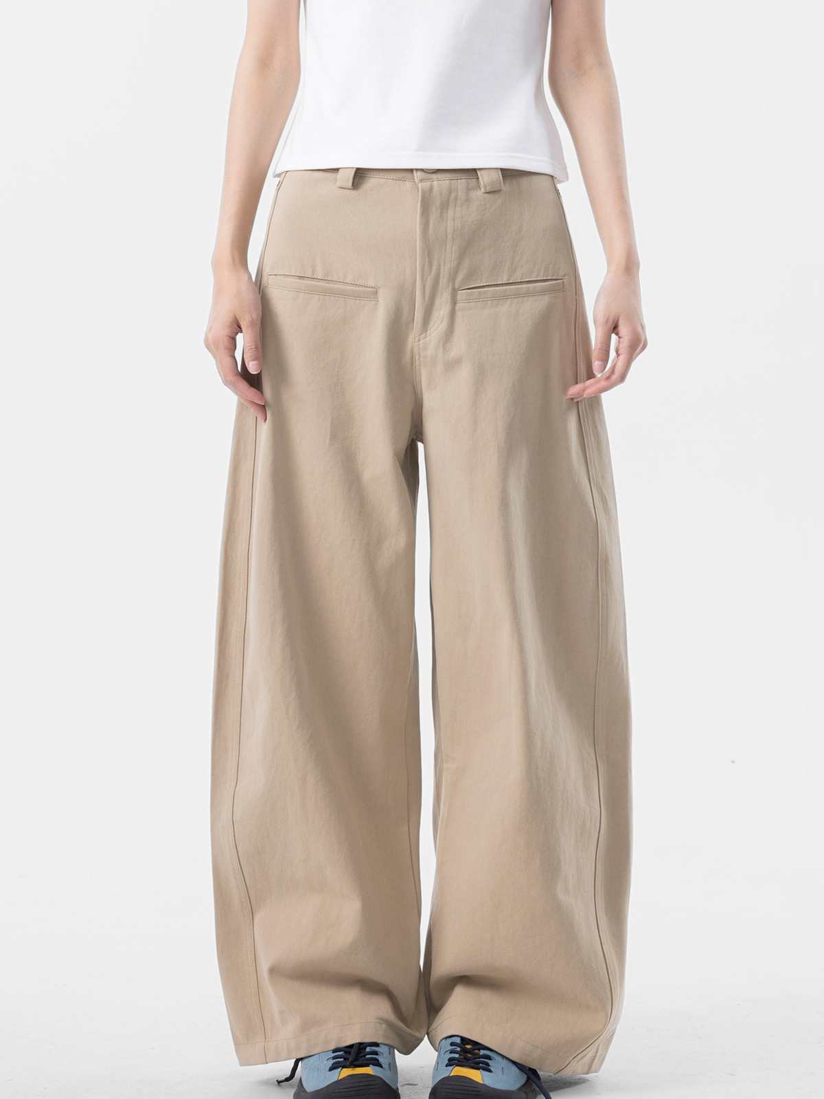 EchoLine - Unisex Natural Drape Cotton Straight-Leg Relaxed Pants