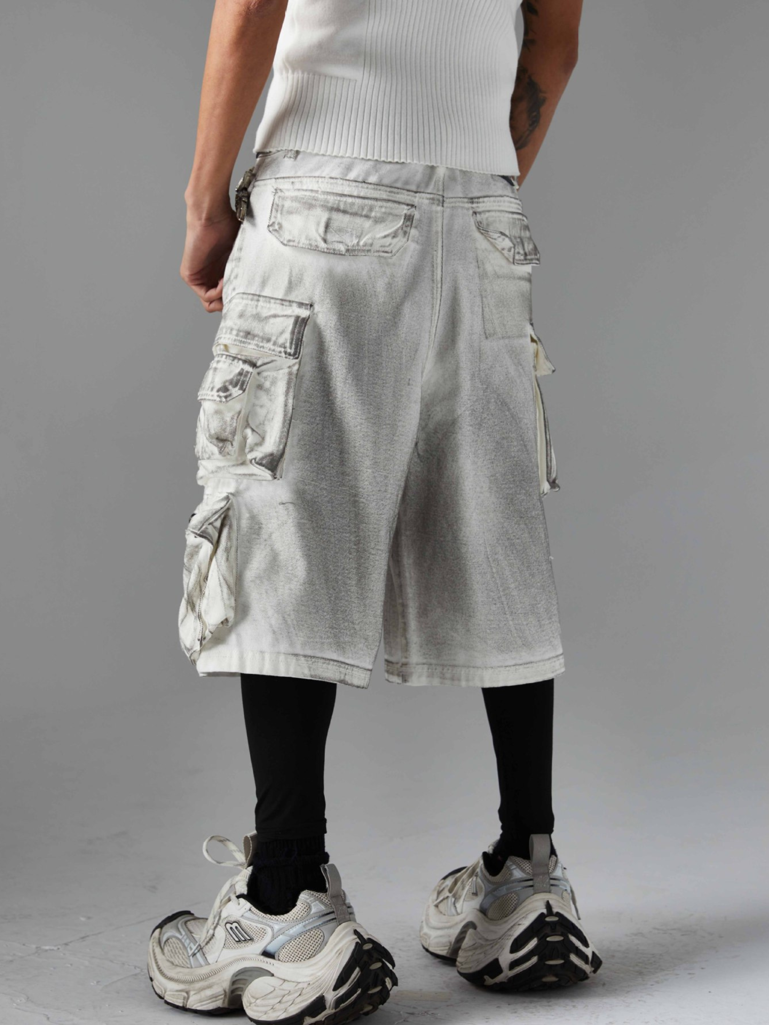 BaseSeat - Men's Distressed Dye Unique Shorts GONGGAR SPORTS