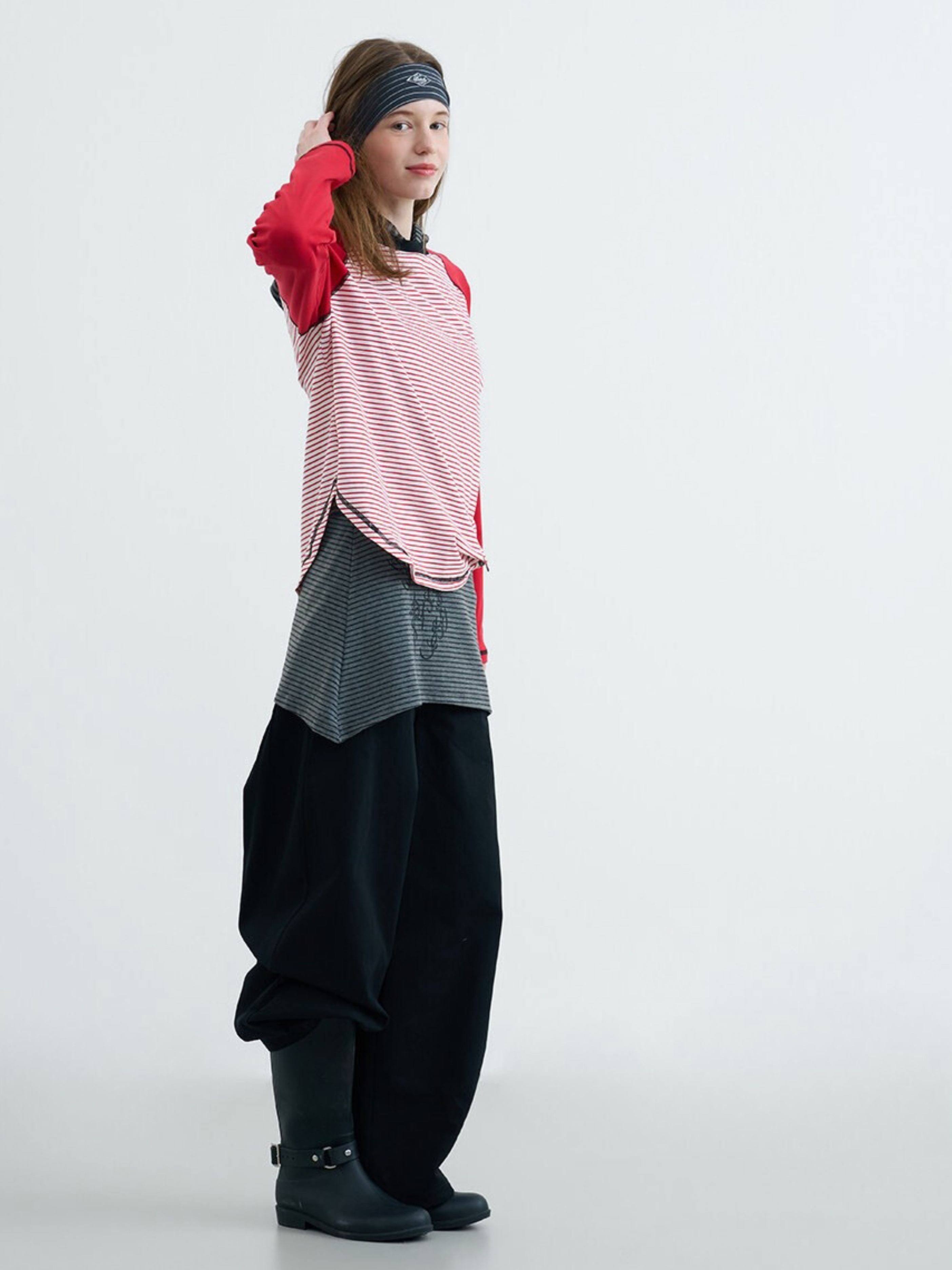 Ironholt - Women's Contrast Stripe Panel Cotton Long-Sleeve