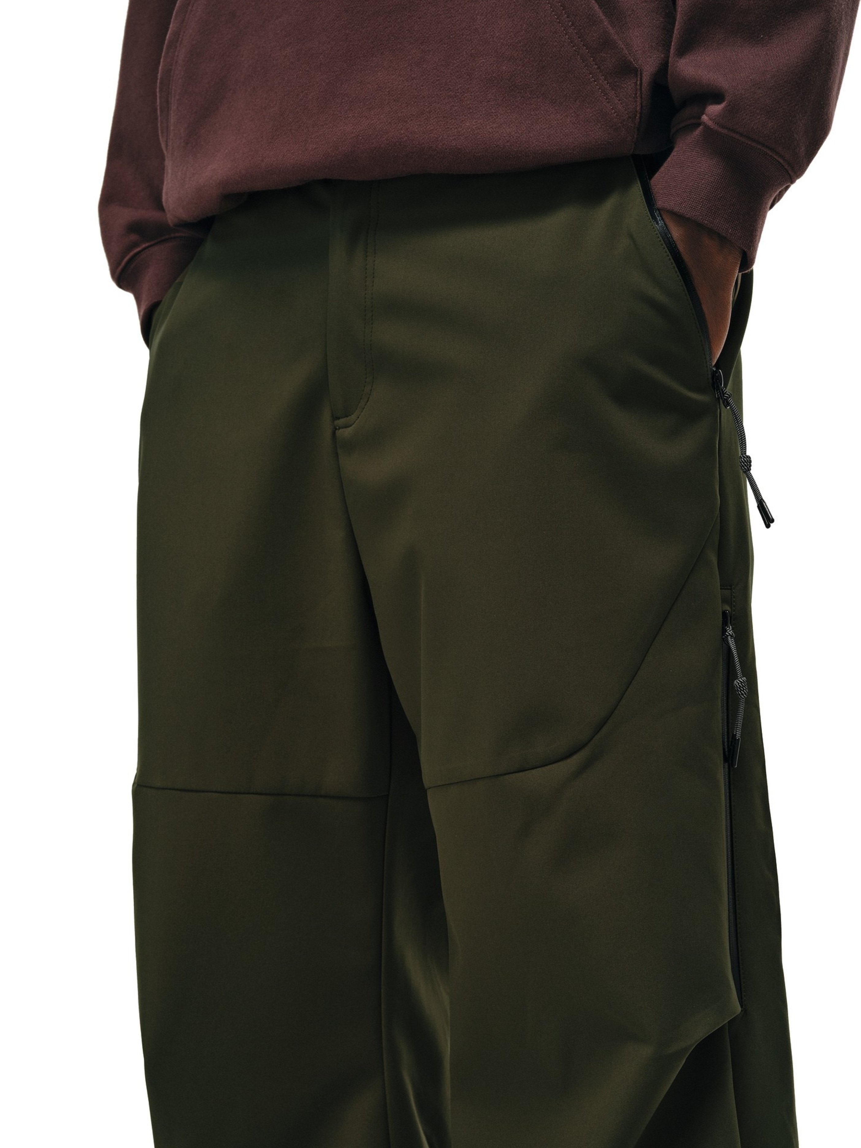 Stormlore - Men's Skin-Friendly Draped Zip Straight-Leg Pants