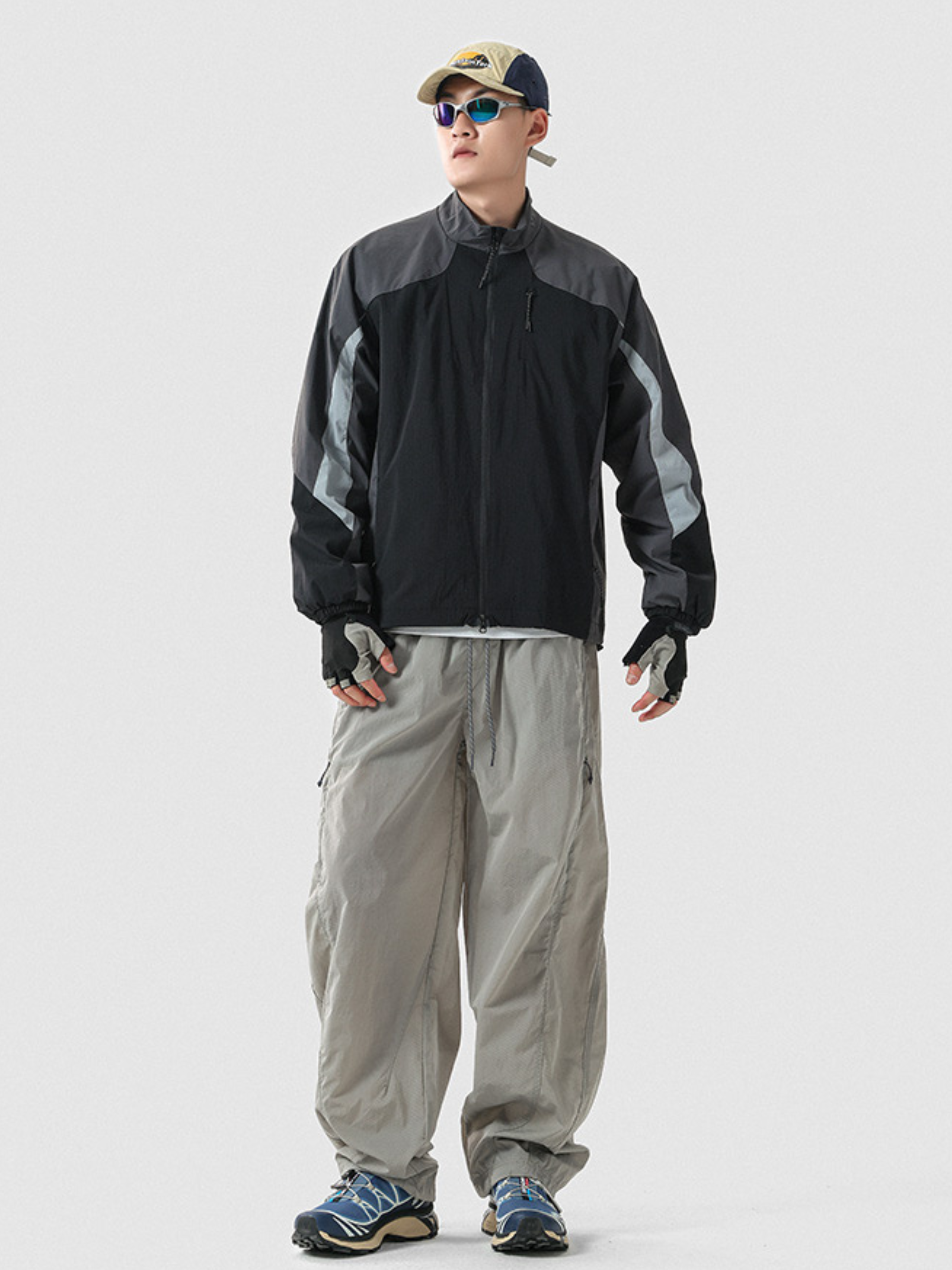 CanyonNest - Unisex Water-Repellent Colorblock Stand Collar Jacket