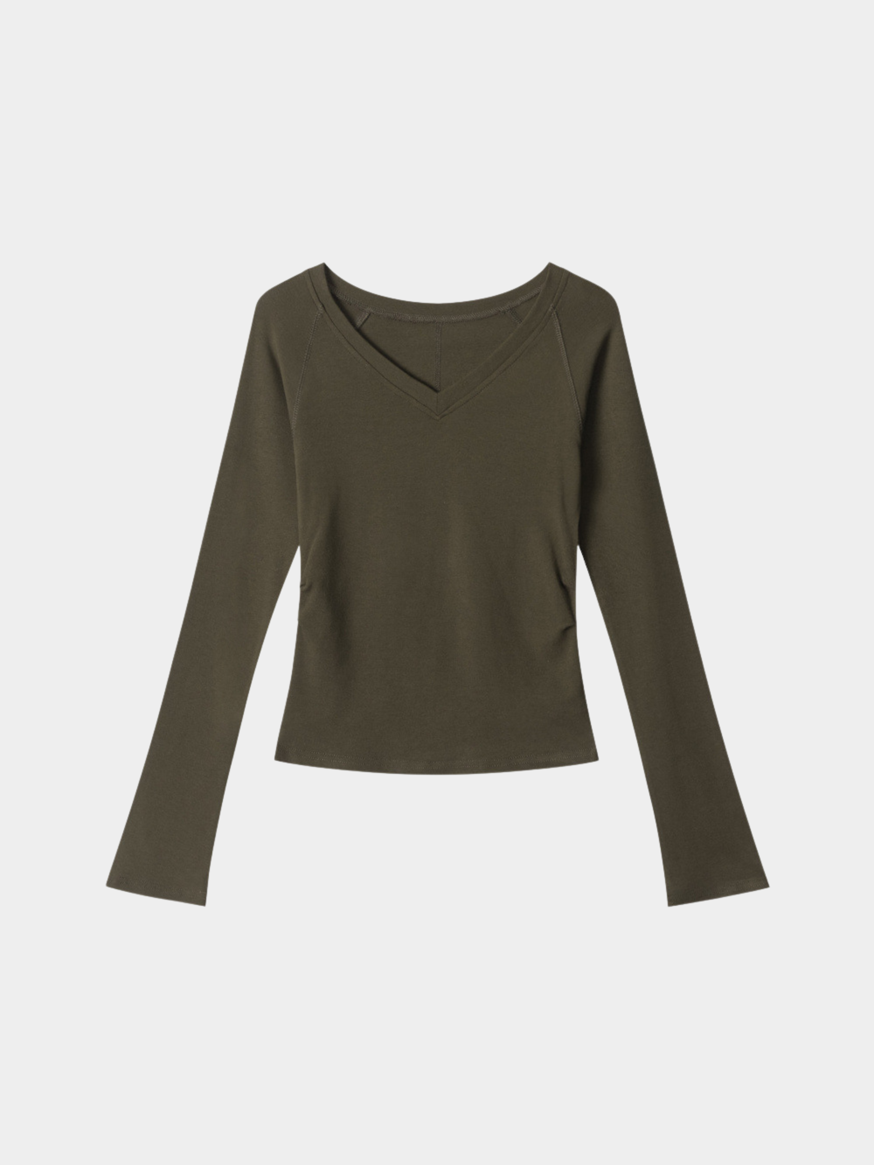 Frostfrost - Women's V-Neck Raglan Slim-Fit Long Sleeve Tee
