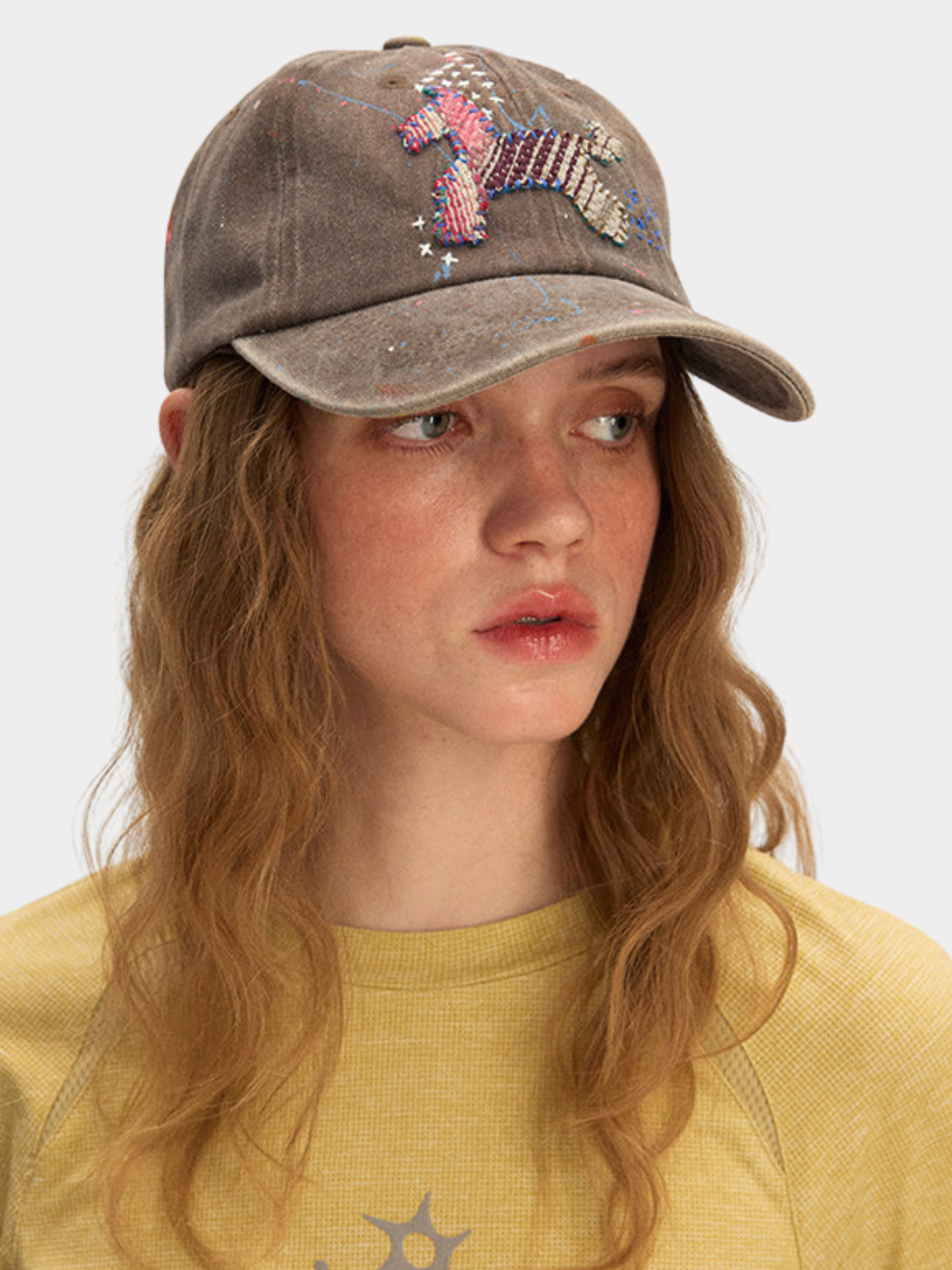 ArtSway - Hand-Embroidered Splatter Wash Baseball Cap