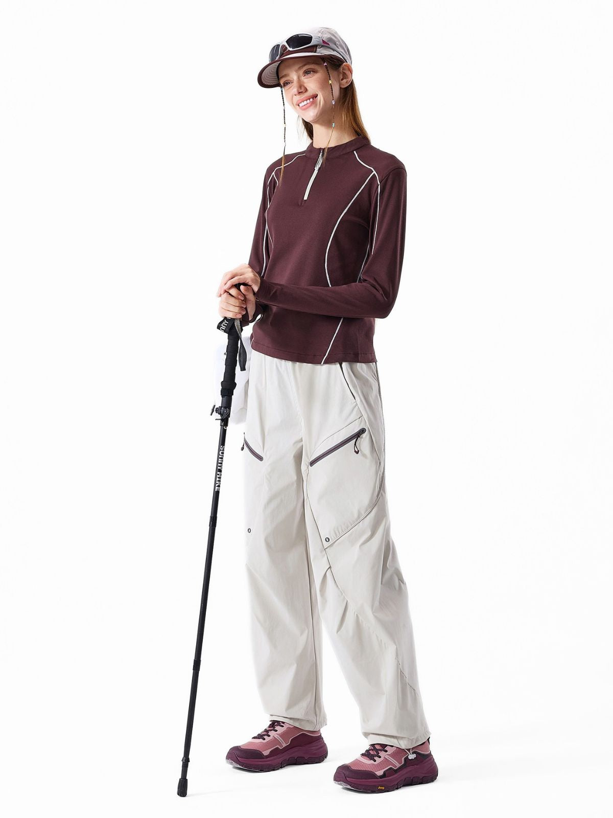 HawkTract - Women's UPF 50+ Antibacterial Quick-Dry Half-Zip T-Shirt