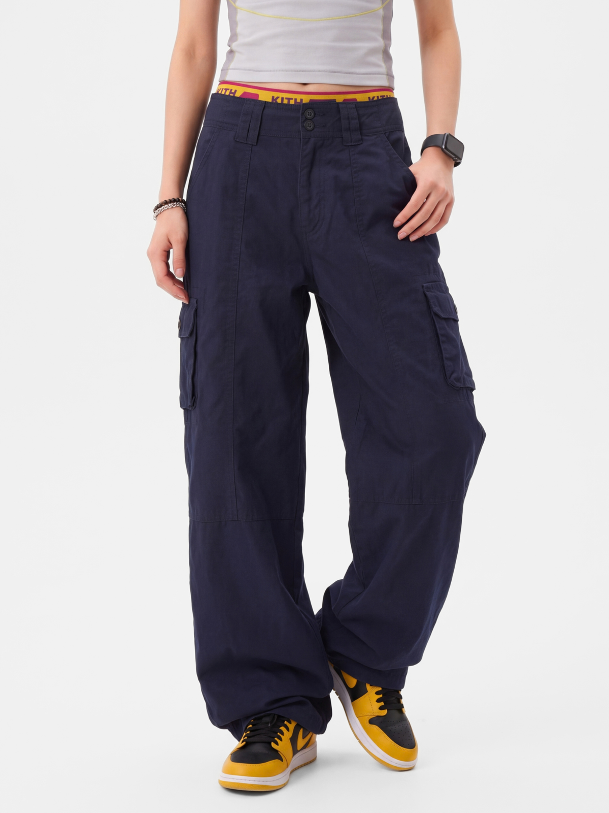 CalmDrift - Women's Deconstructed Multi-Pocket Straight-Leg Cargo Pants
