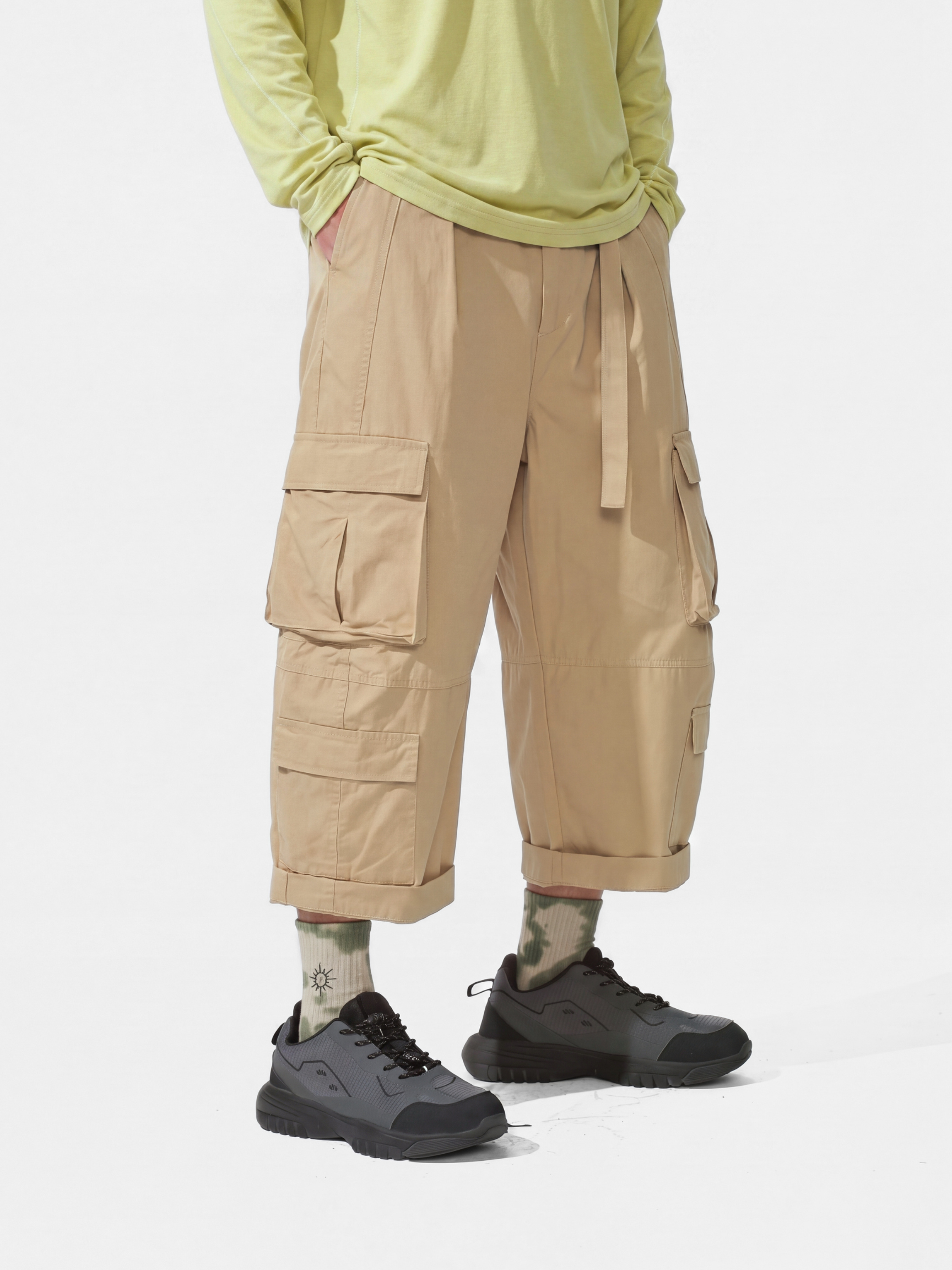 Castmark - Deconstructed Oversized-Pocket Utility Cropped Pants