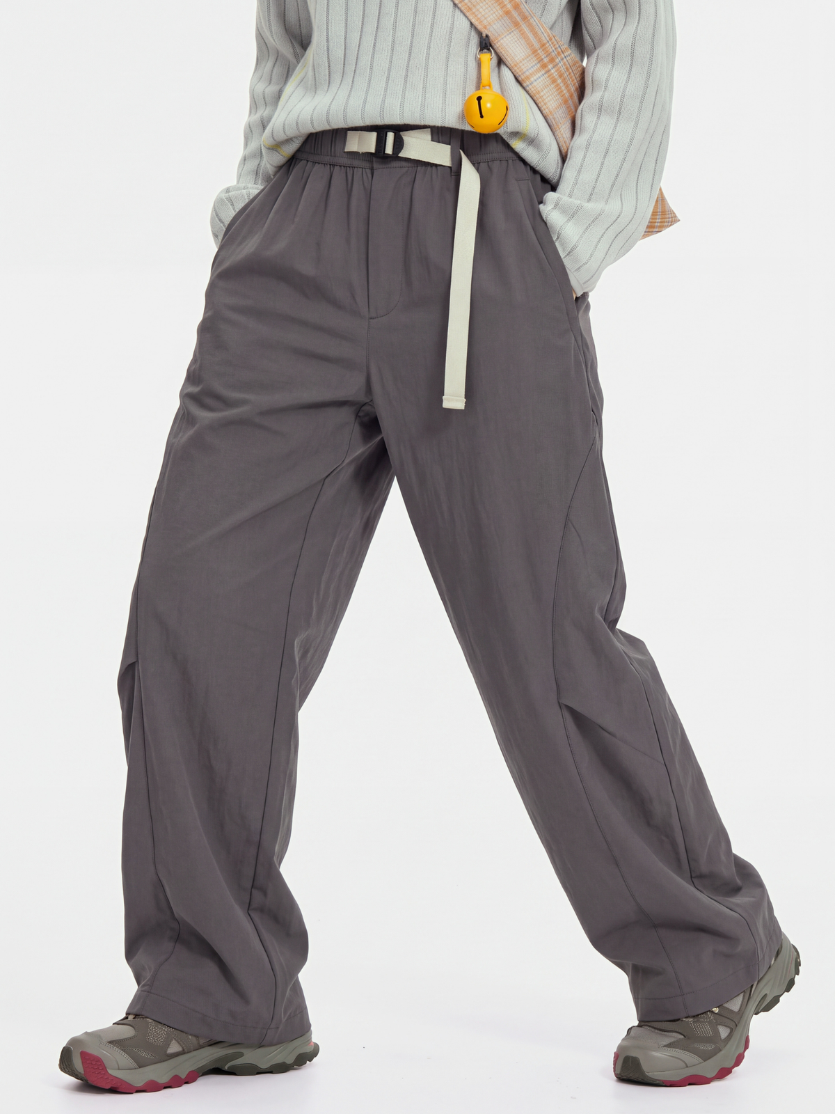 FlipMist - Stretch Elastic-Waist Straight-Leg Utility Pants