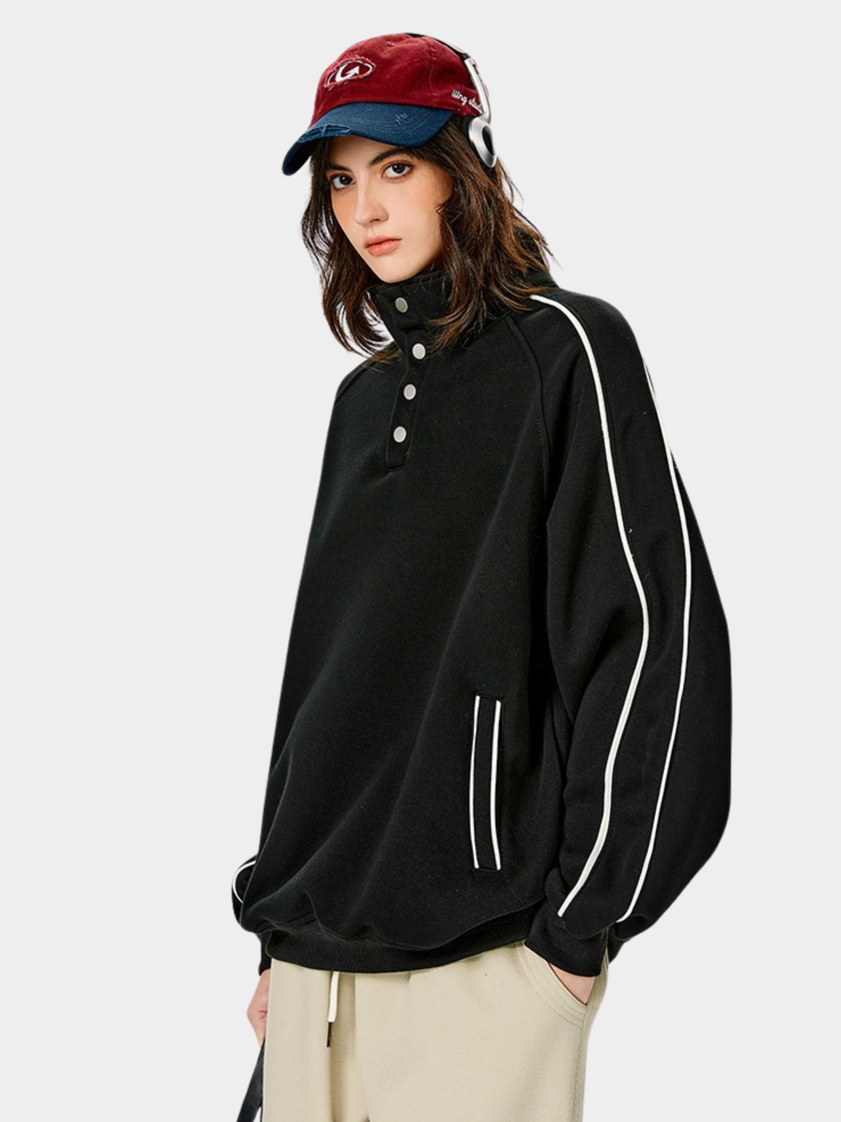 Moonbloom - Women's Stand Collar Sweatshirt Jacket