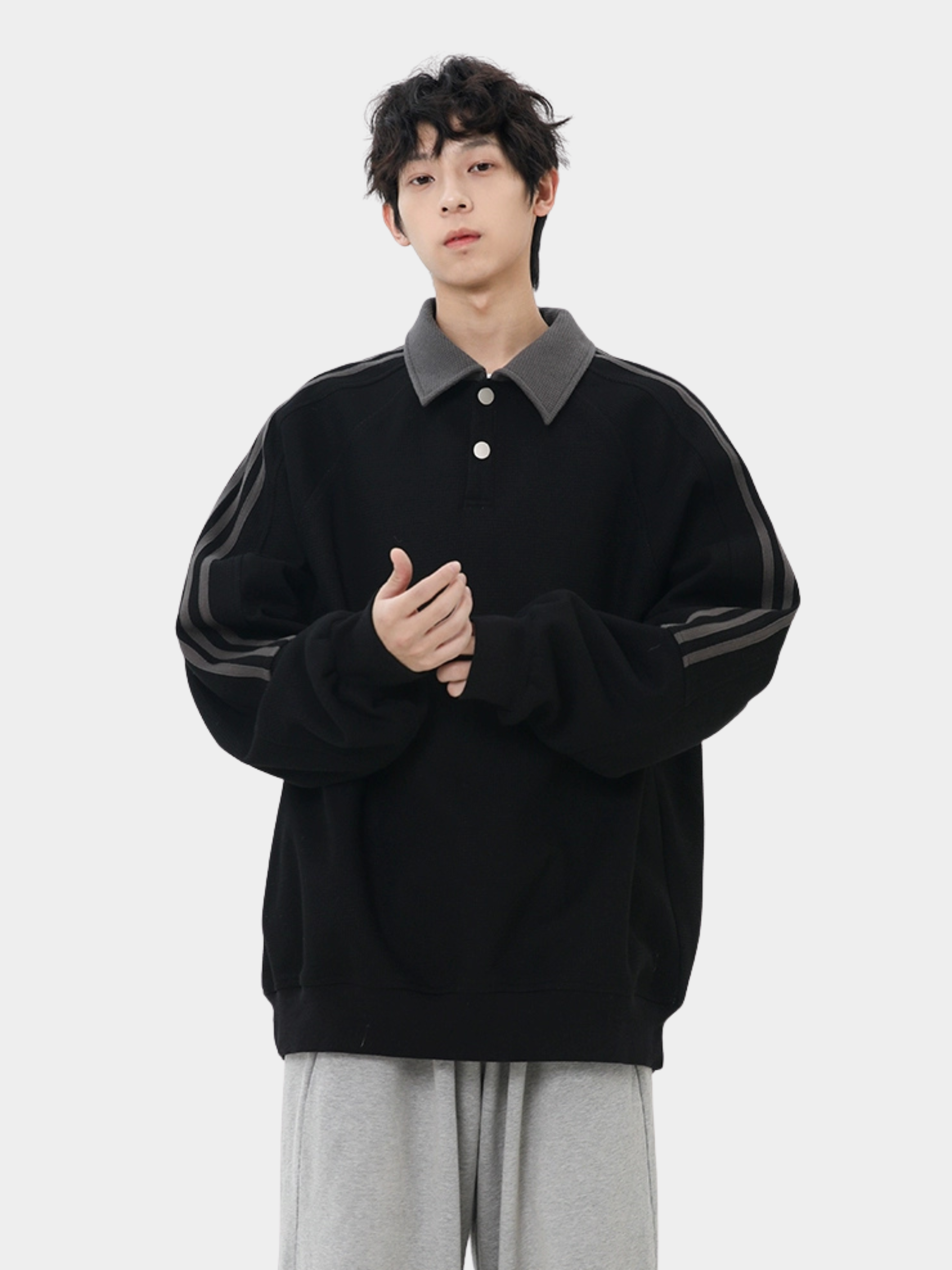 DryFlask - Men's Polo Collar Pullover Sweatshirt