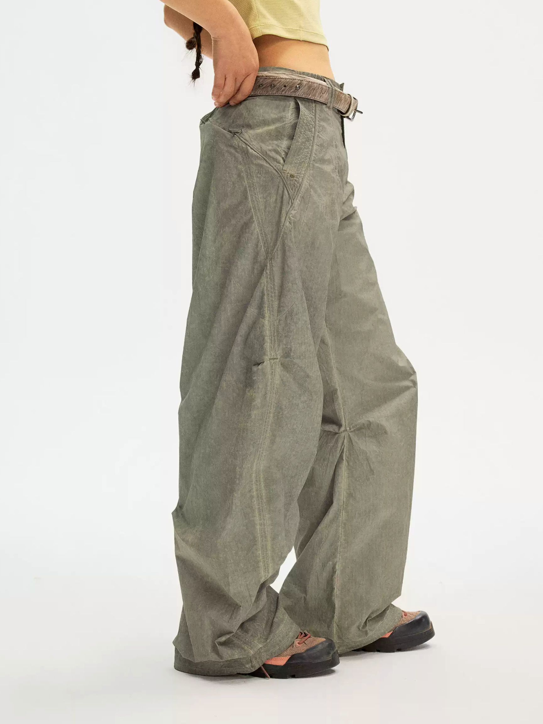 KitSway - Women's UPF 50+ Vintage Wash Curved-Leg Pants