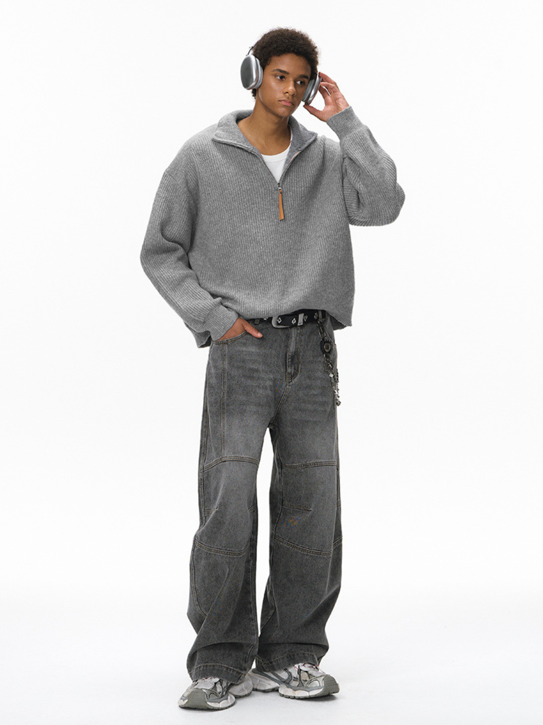 Thistle - Half-Zip High-Neck Knit Sweater