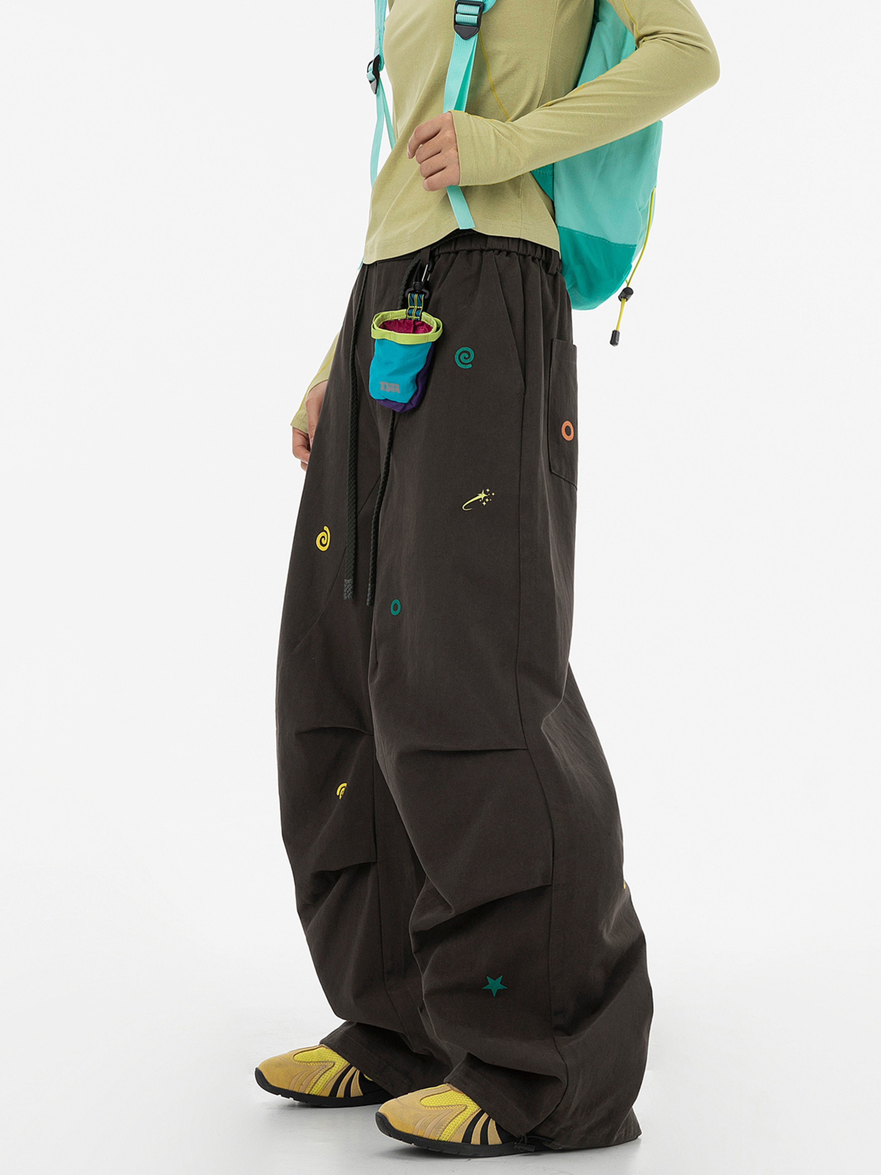 FrostTop - Women's Pure Cotton Straight-Leg Curved Pleat Paratrooper Pants