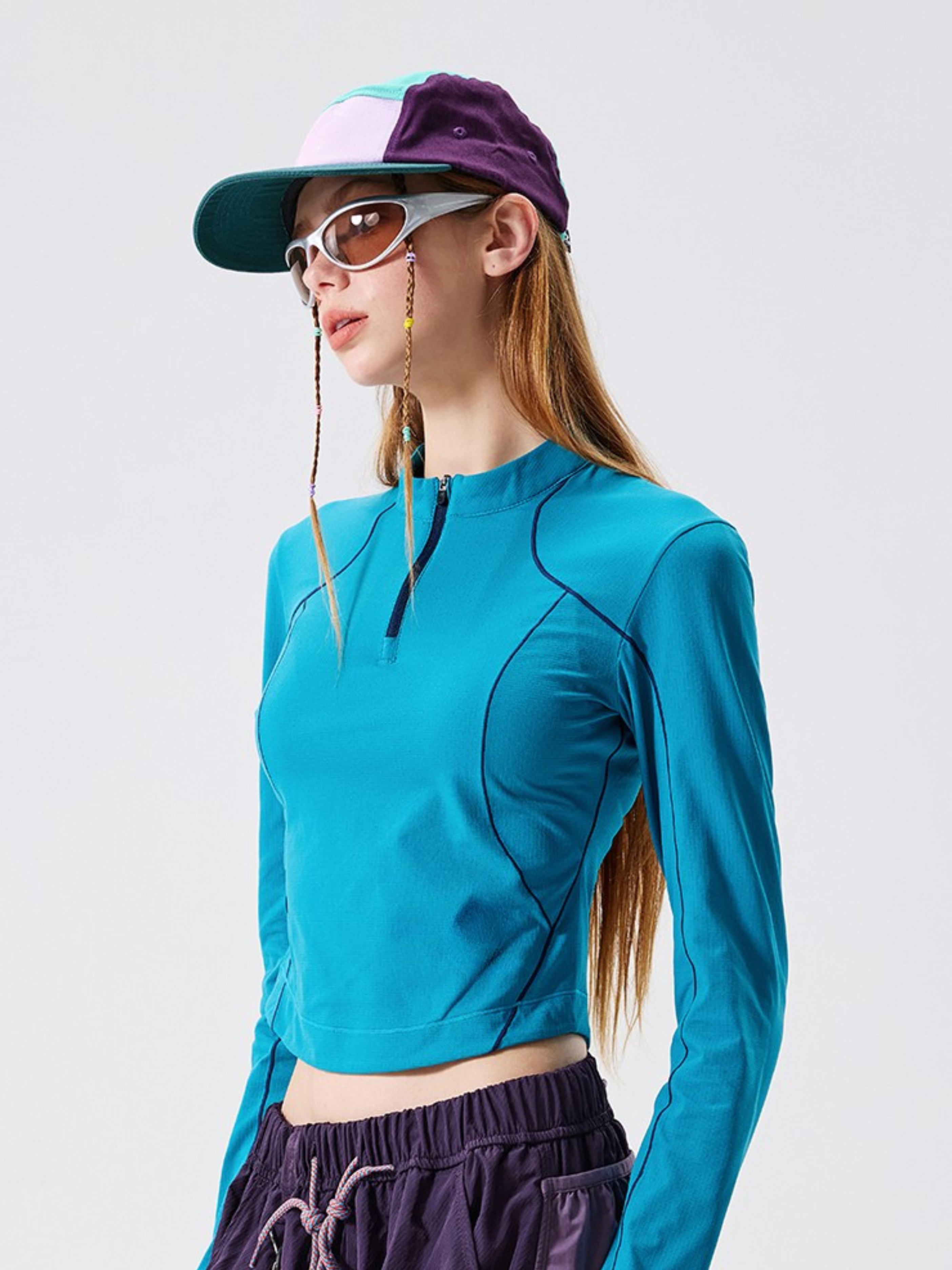 Frostthorn - Women's Half-Zip Mock Neck Yoga & Training Long Sleeve Tee