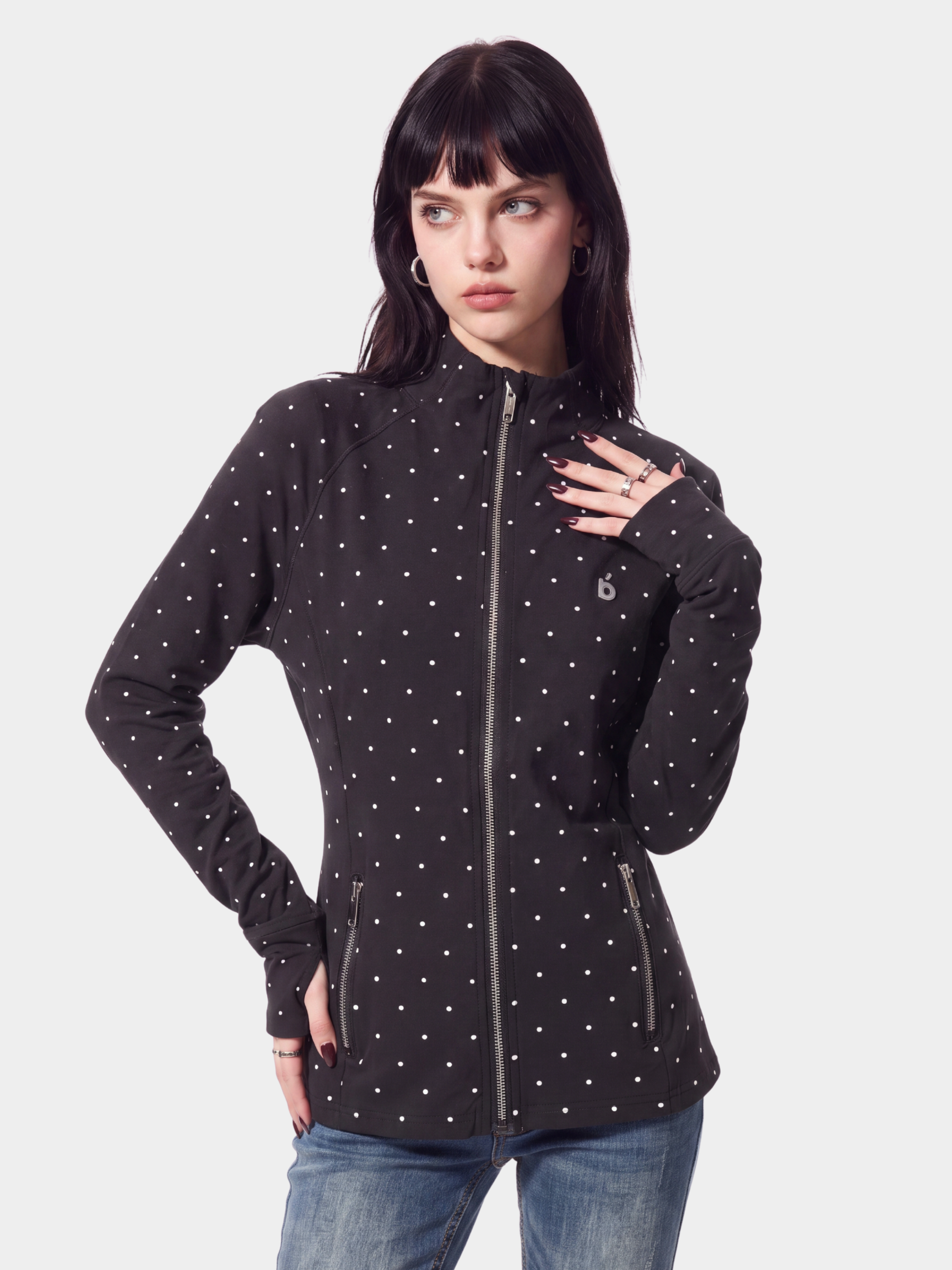 PolkaVeil - Women's UPF 50+ Polka Dot Fitted Sun Protection Jacket