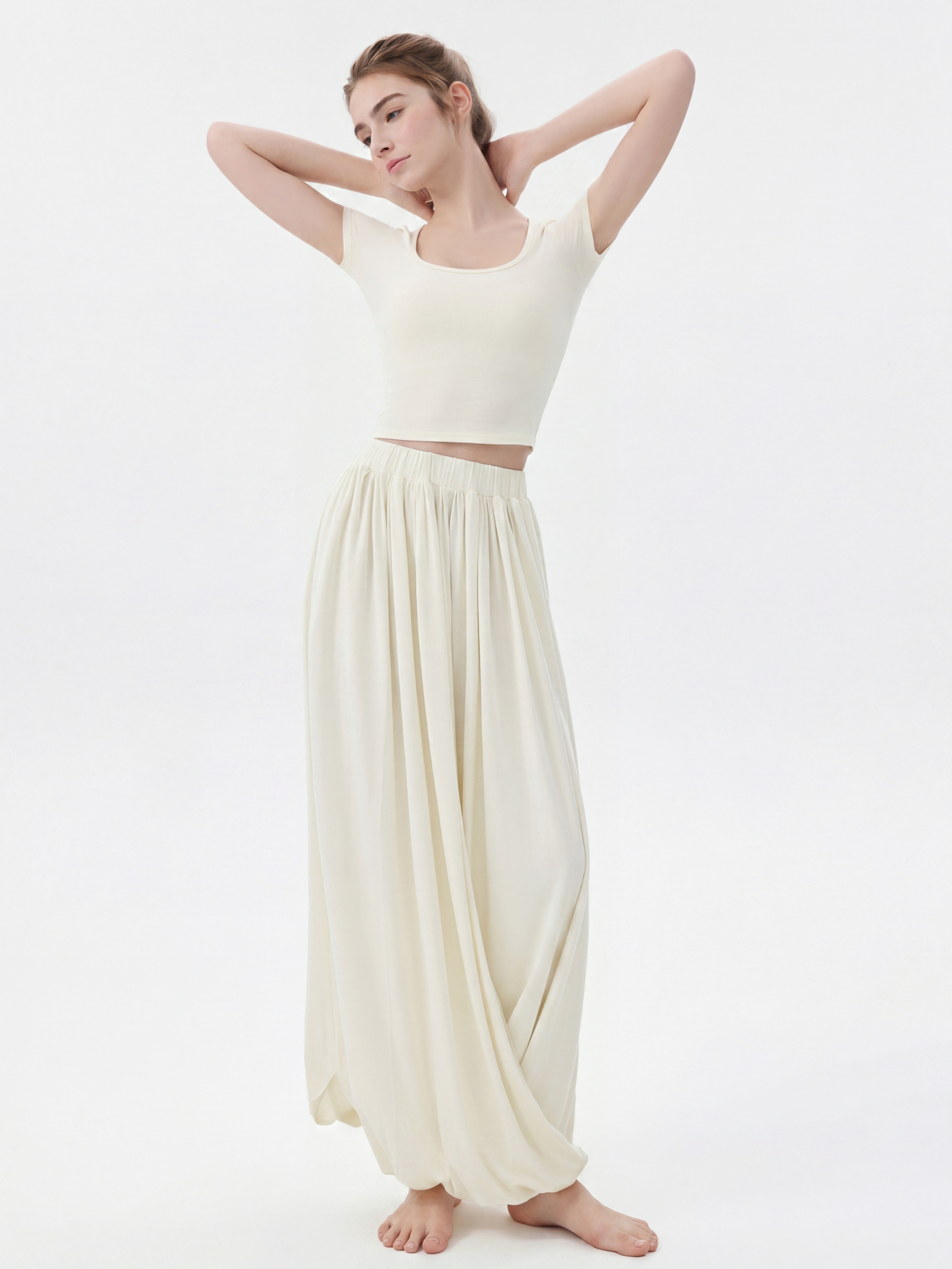 FirstLight - Women's Twist-Knot Slimming Midi Skirt