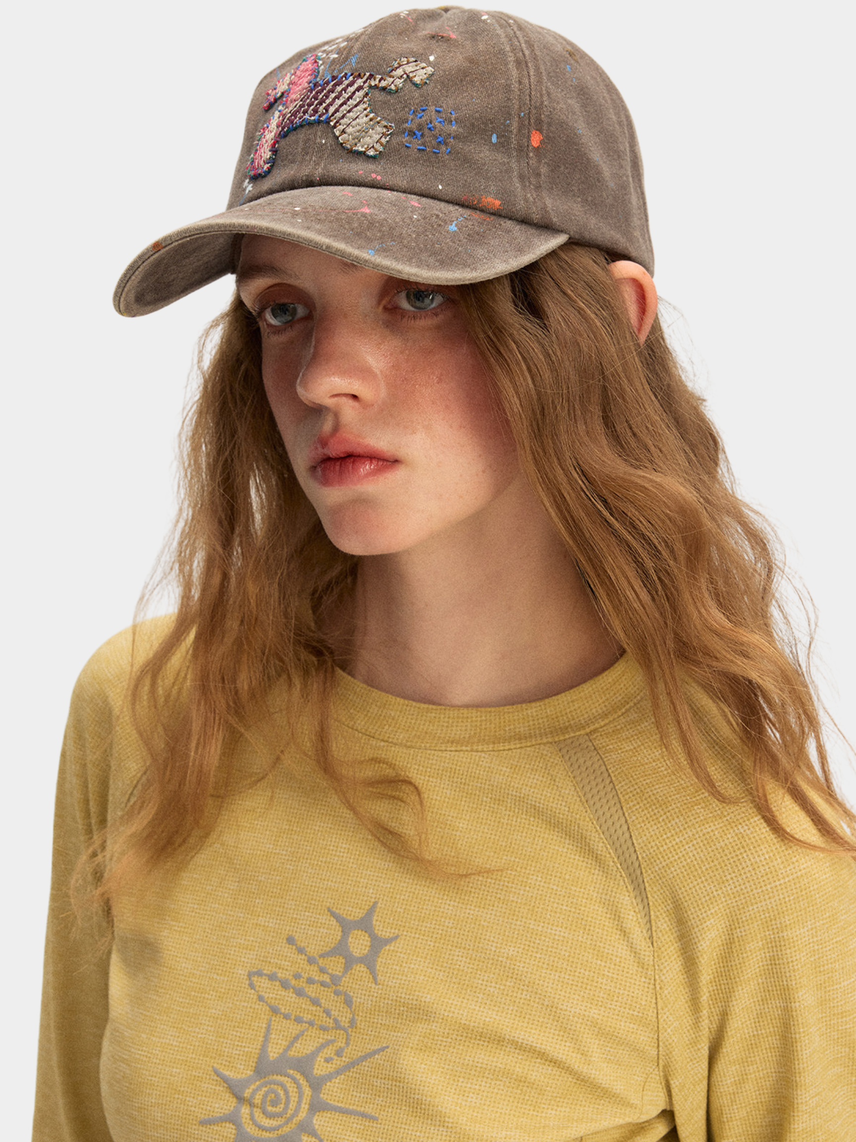 ArtSway - Hand-Embroidered Splatter Wash Baseball Cap