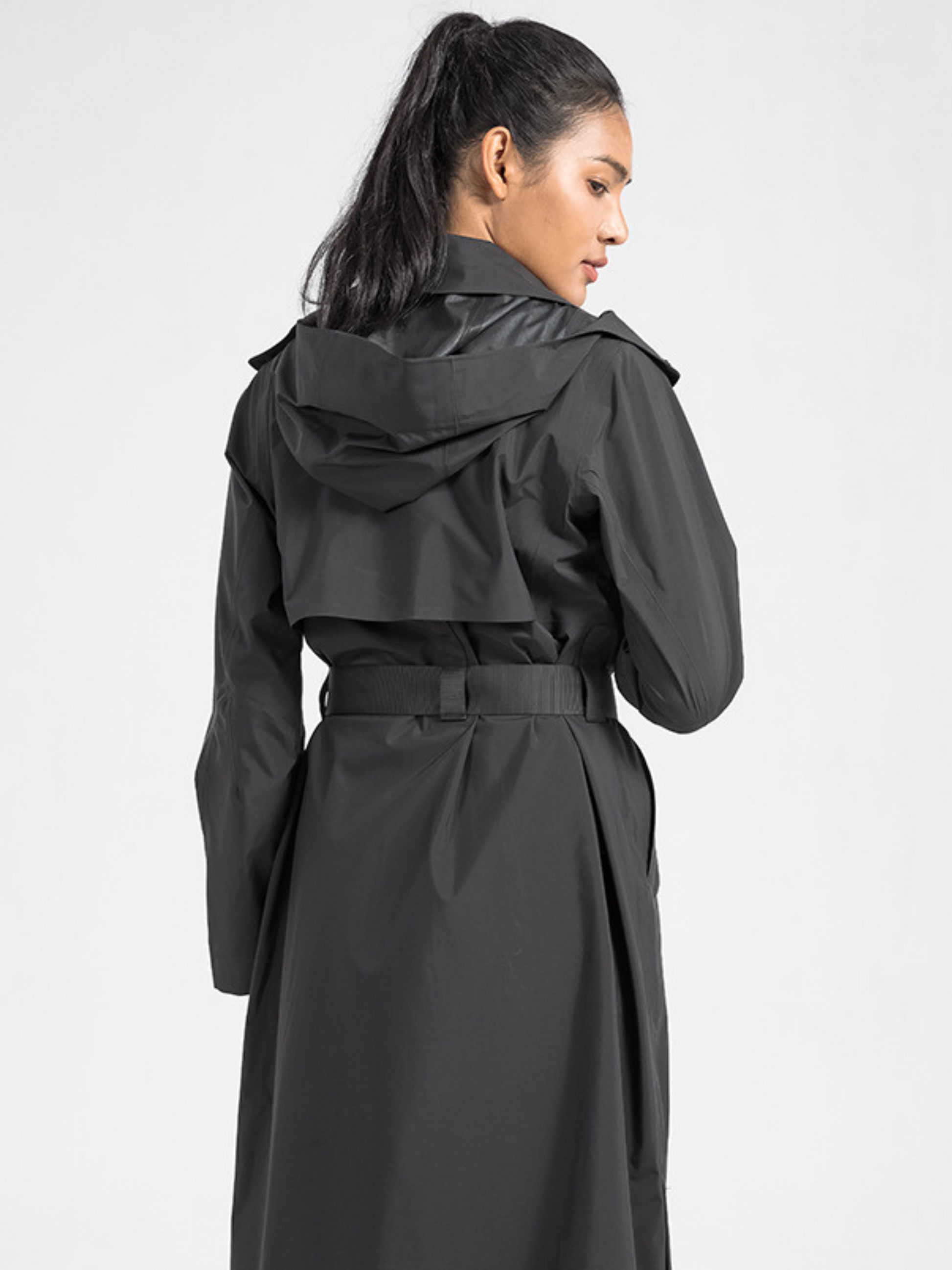 MesaNest - Women's Waterproof Windproof Long Trench Shell Jacket with Detachable Hood GONGGAR SPORTS