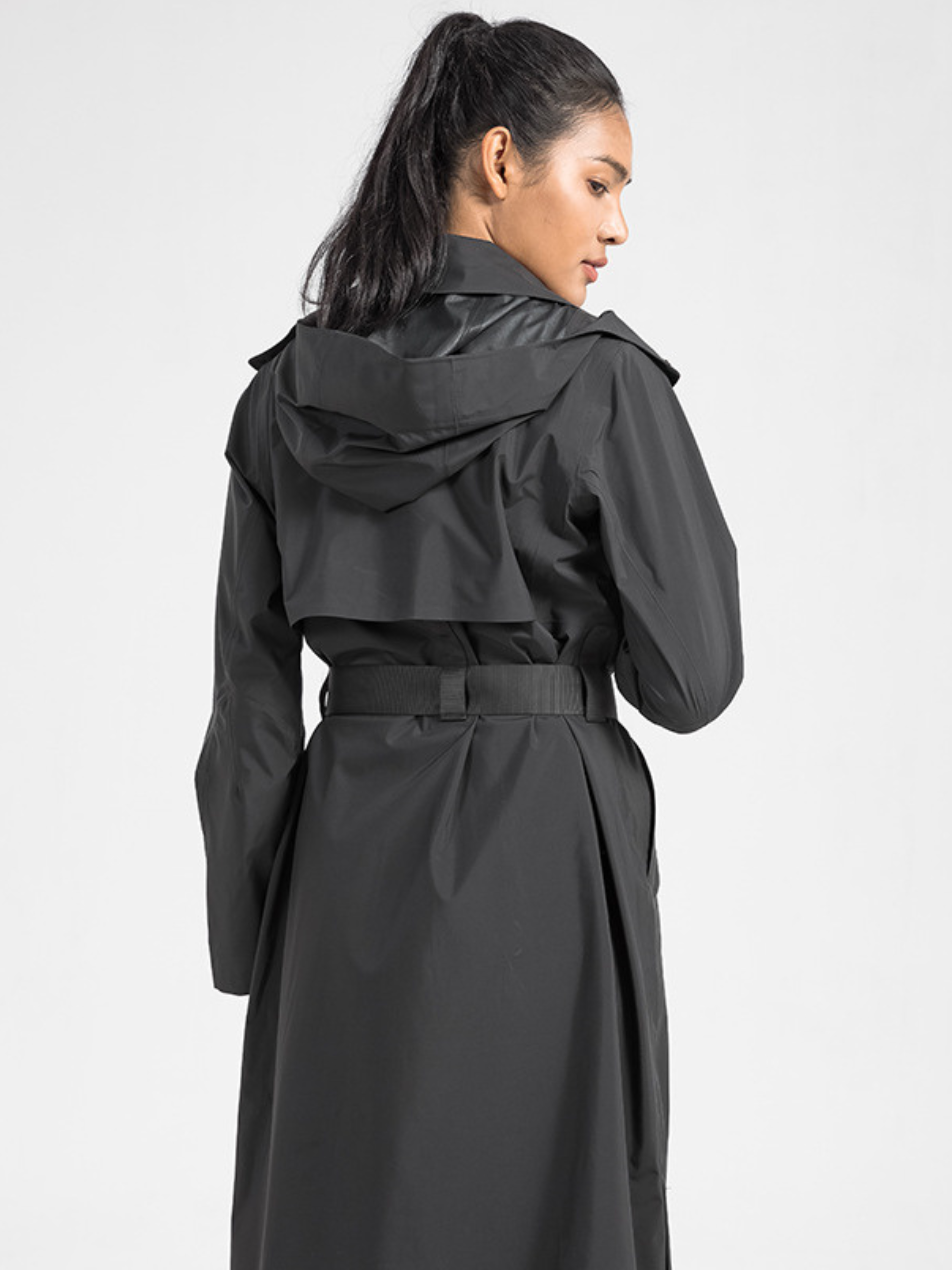 MesaNest - Women's Waterproof Windproof Long Trench Shell Jacket with Detachable Hood GONGGAR SPORTS
