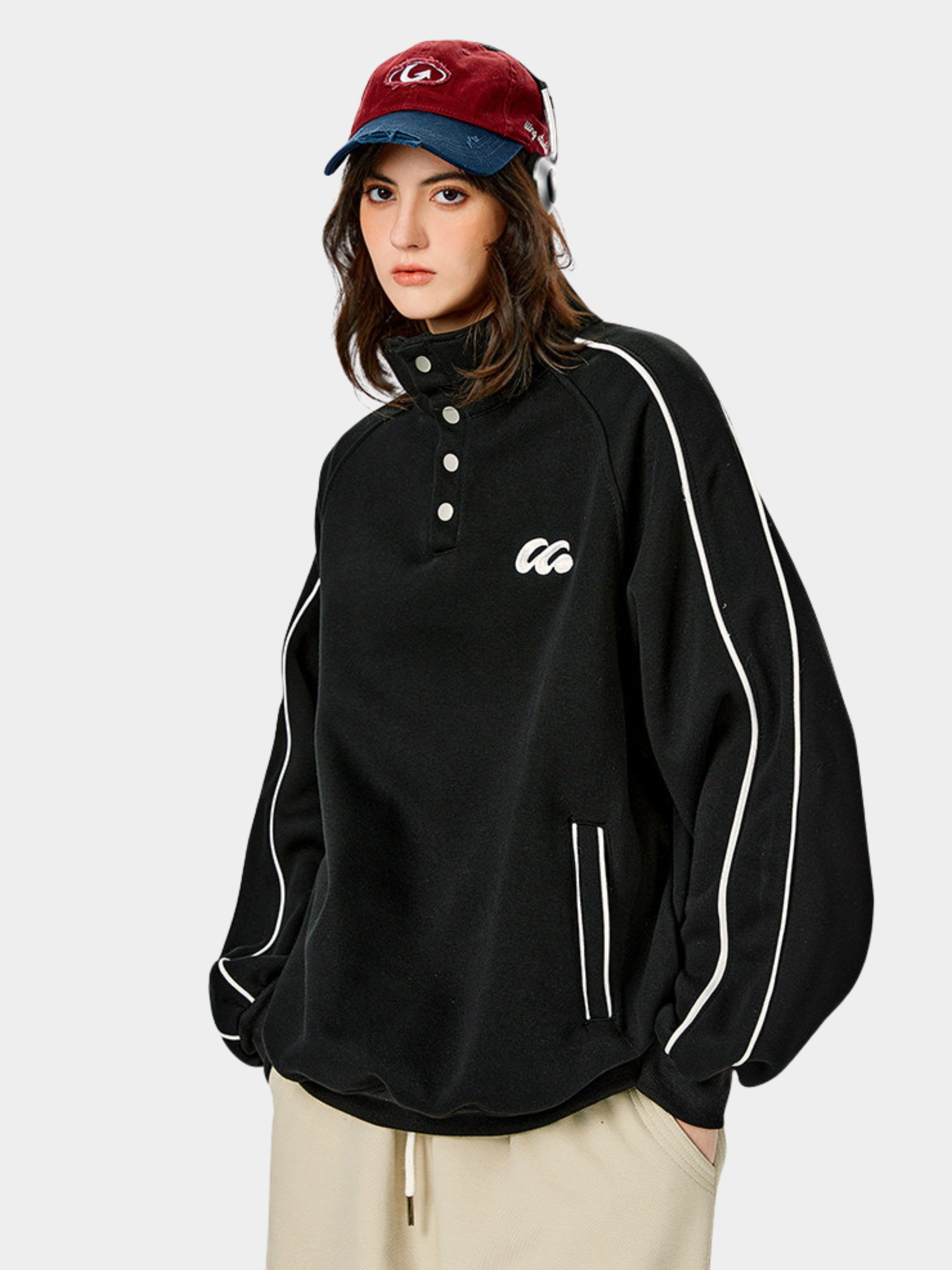 Moonbloom - Women's Stand Collar Sweatshirt Jacket