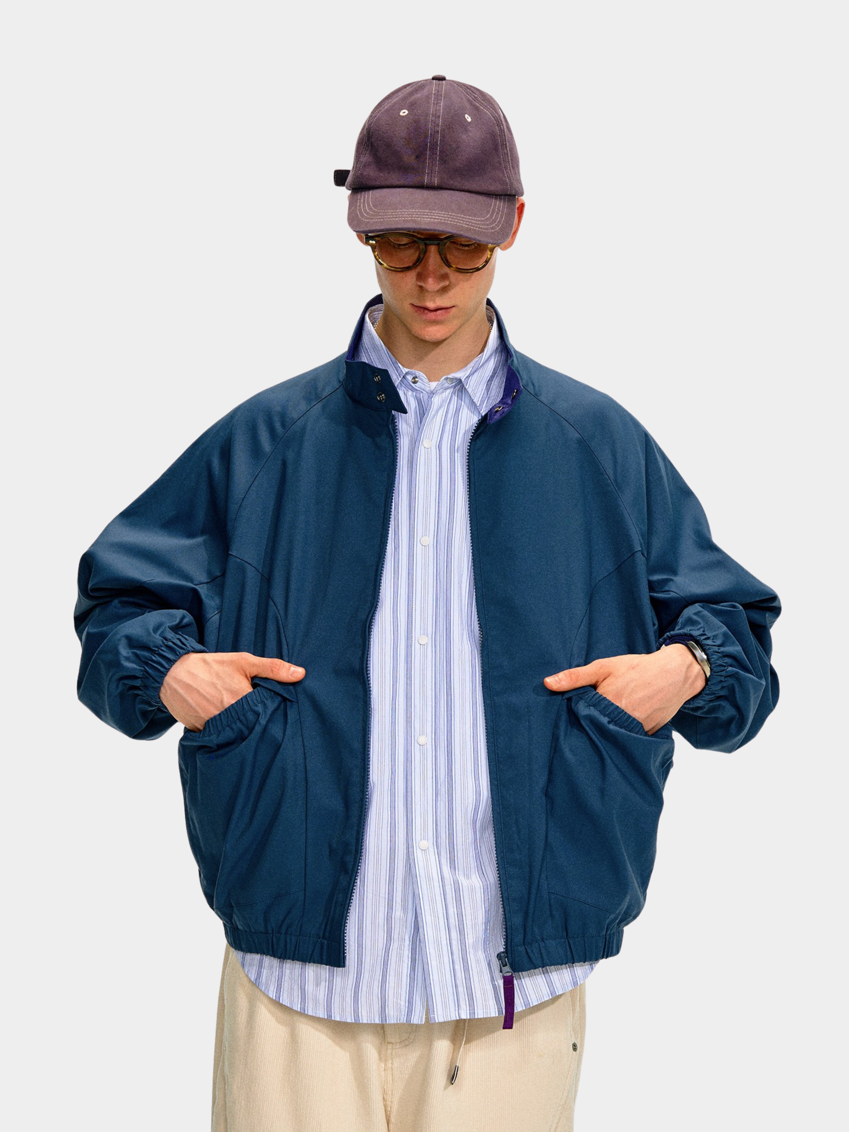 Firewhisper - Unisex Colorblock Stand-Collar Harrington Jacket