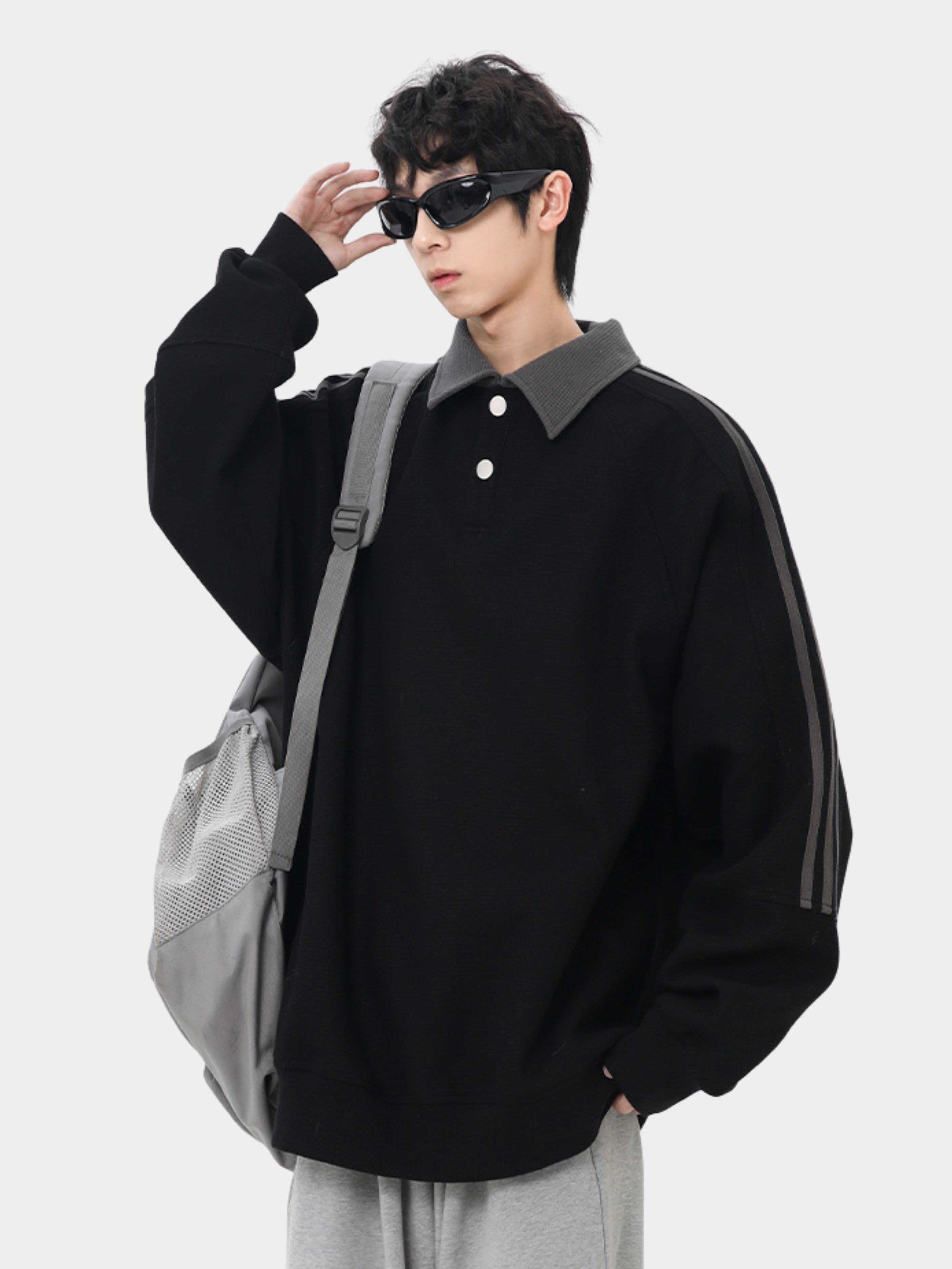 DryFlask - Men's Polo Collar Pullover Sweatshirt