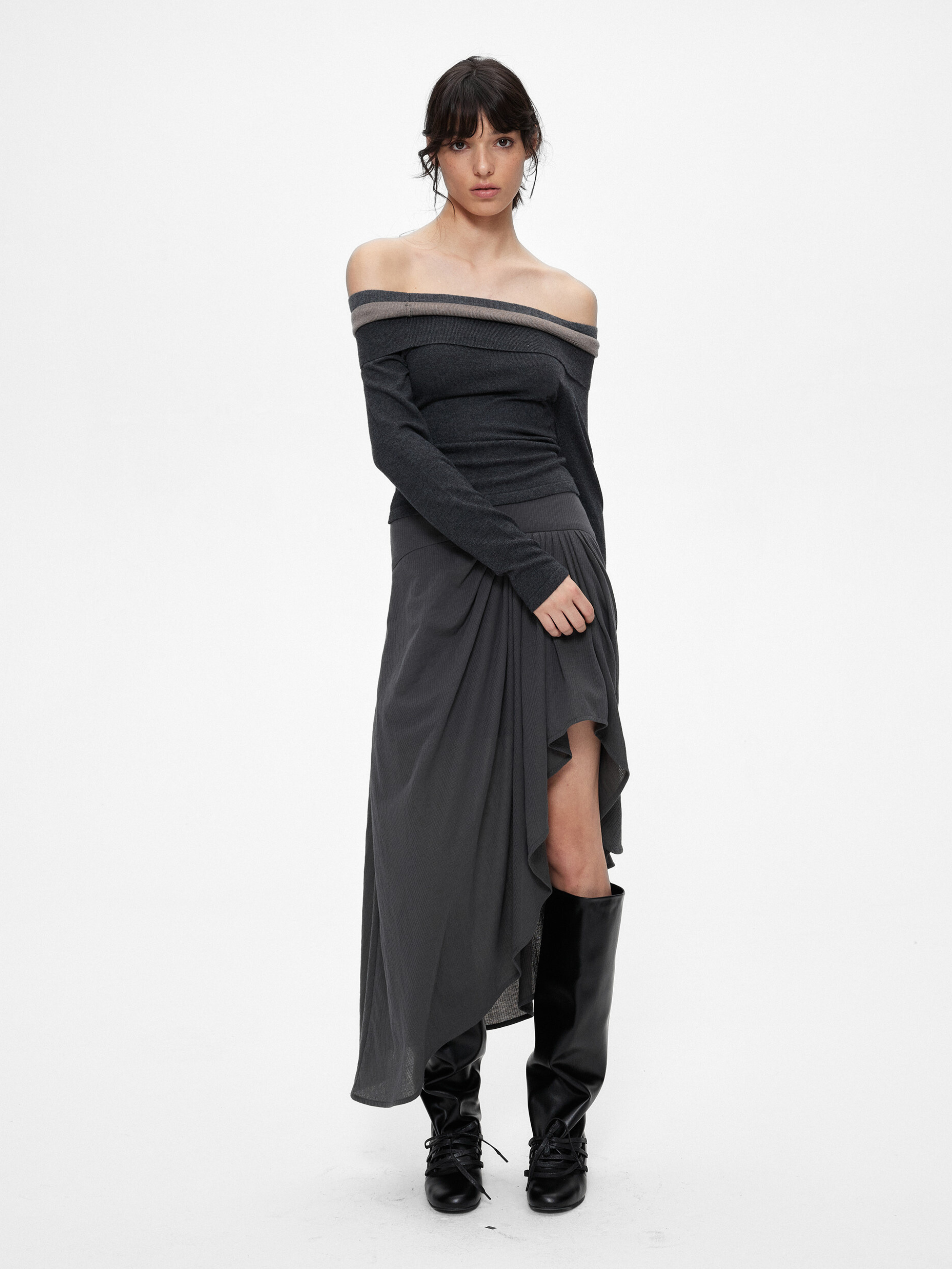 Ironwood - Women's Color-Block Off-Shoulder Knit Slim-Fit Top