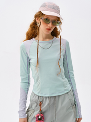 Aquafall - Women's 5A Antibacterial Colorblock Slim Fit T-Shirt