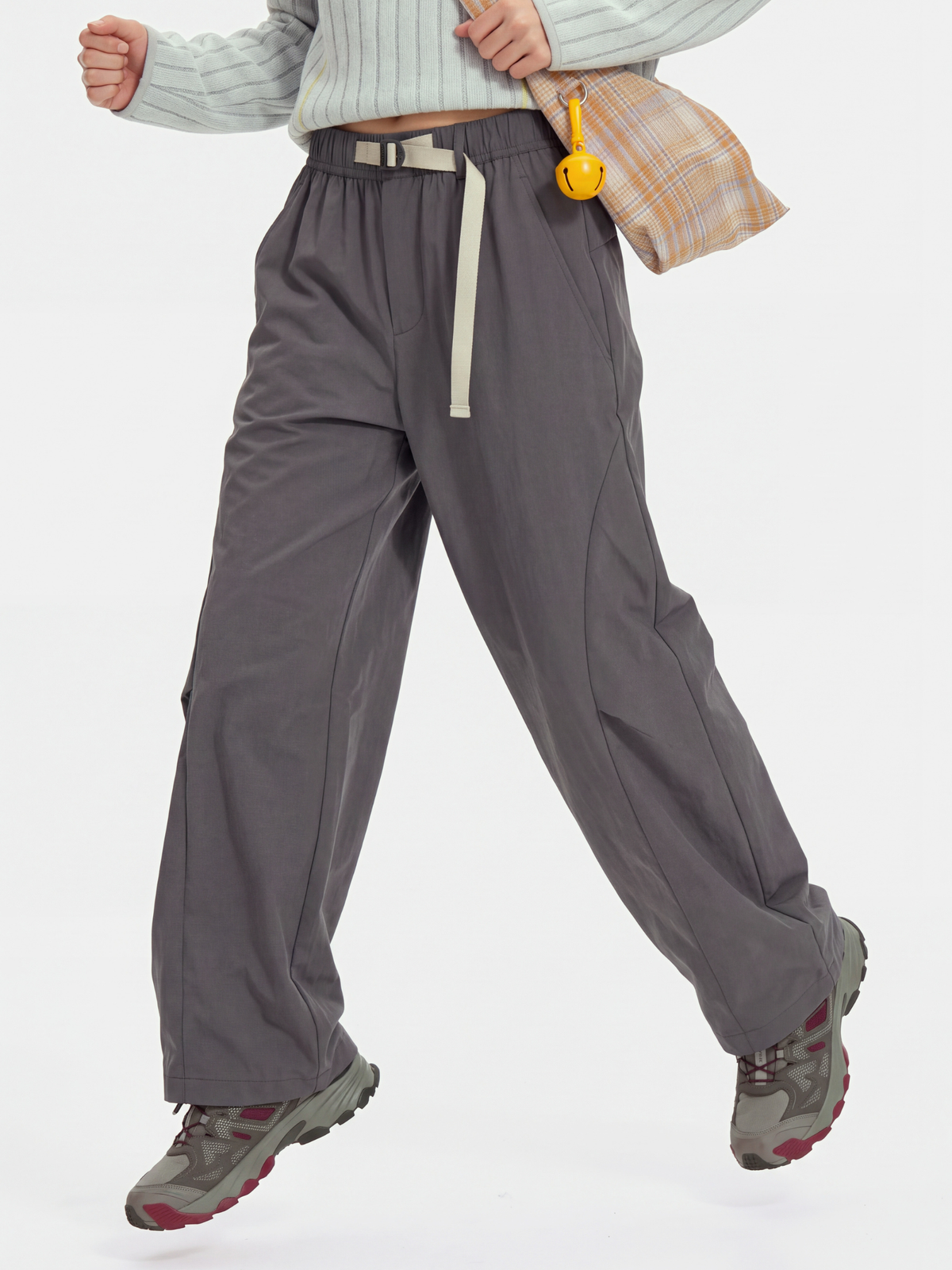 FlipMist - Stretch Elastic-Waist Straight-Leg Utility Pants