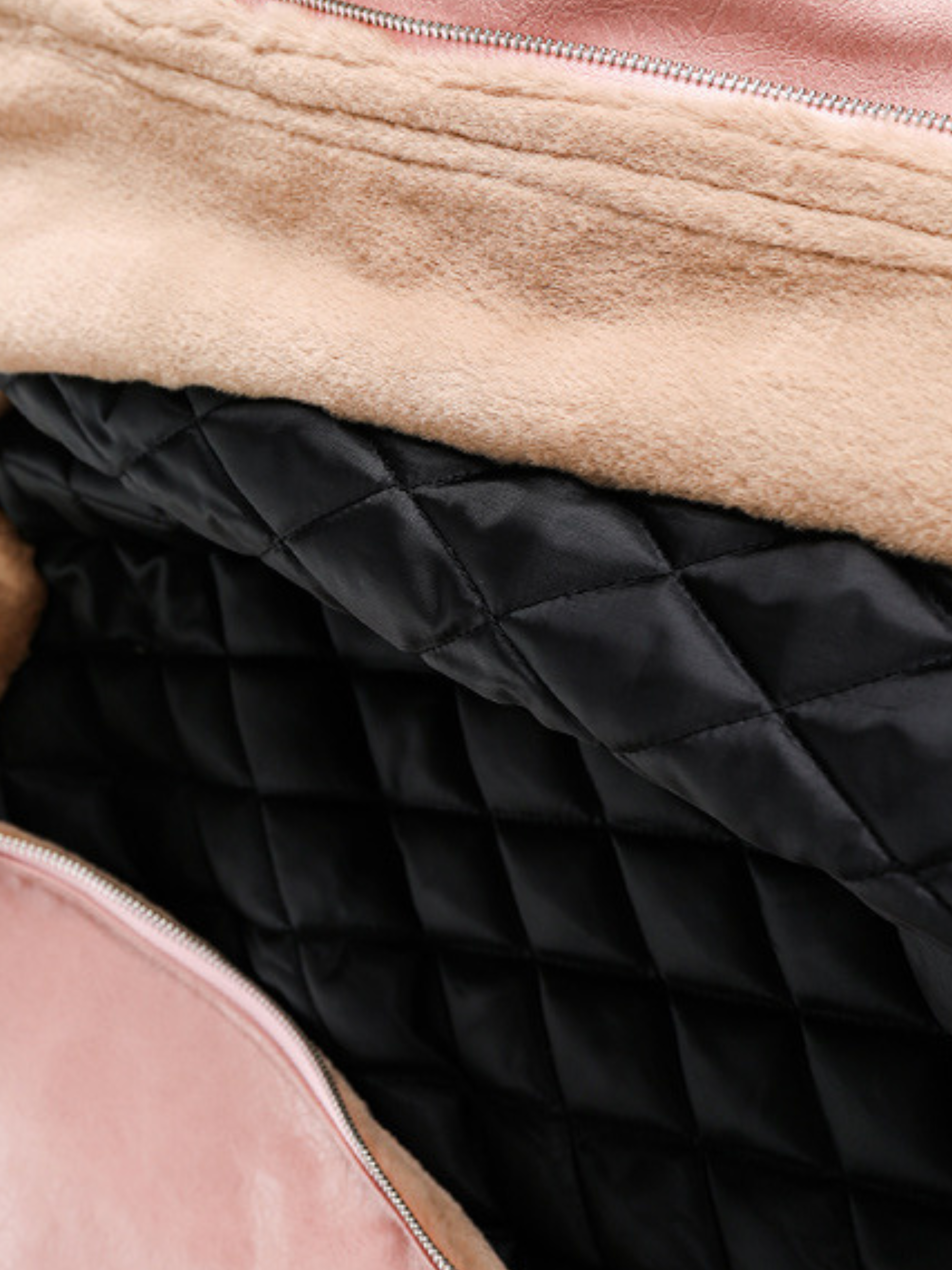 RavenBoard - Women‘s  Faux Shearling Panel PU Padded Jacket GONGGAR SPORTS