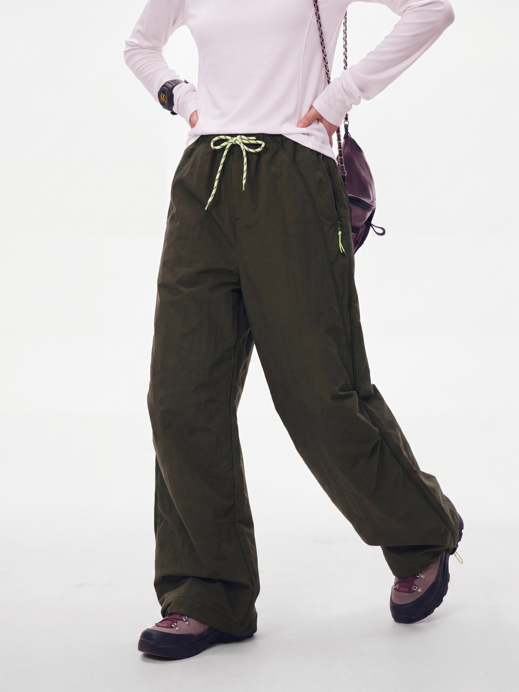 LiteSway - Women's Water-Repellent Quick-Dry Pleated Cargo Pants
