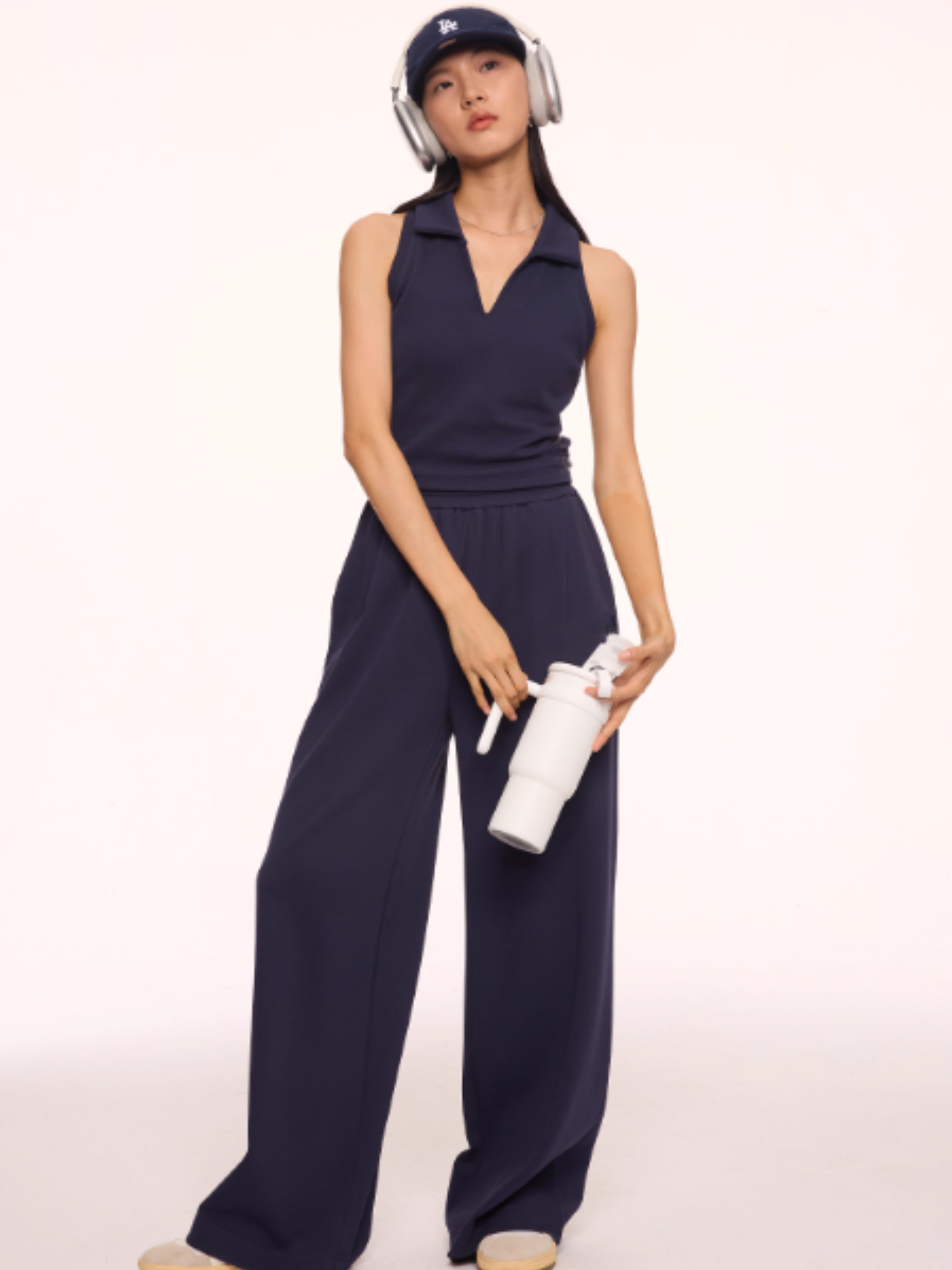Blazezone - Women's Sleeveless Polo-Collar Cropped Tennis Tank