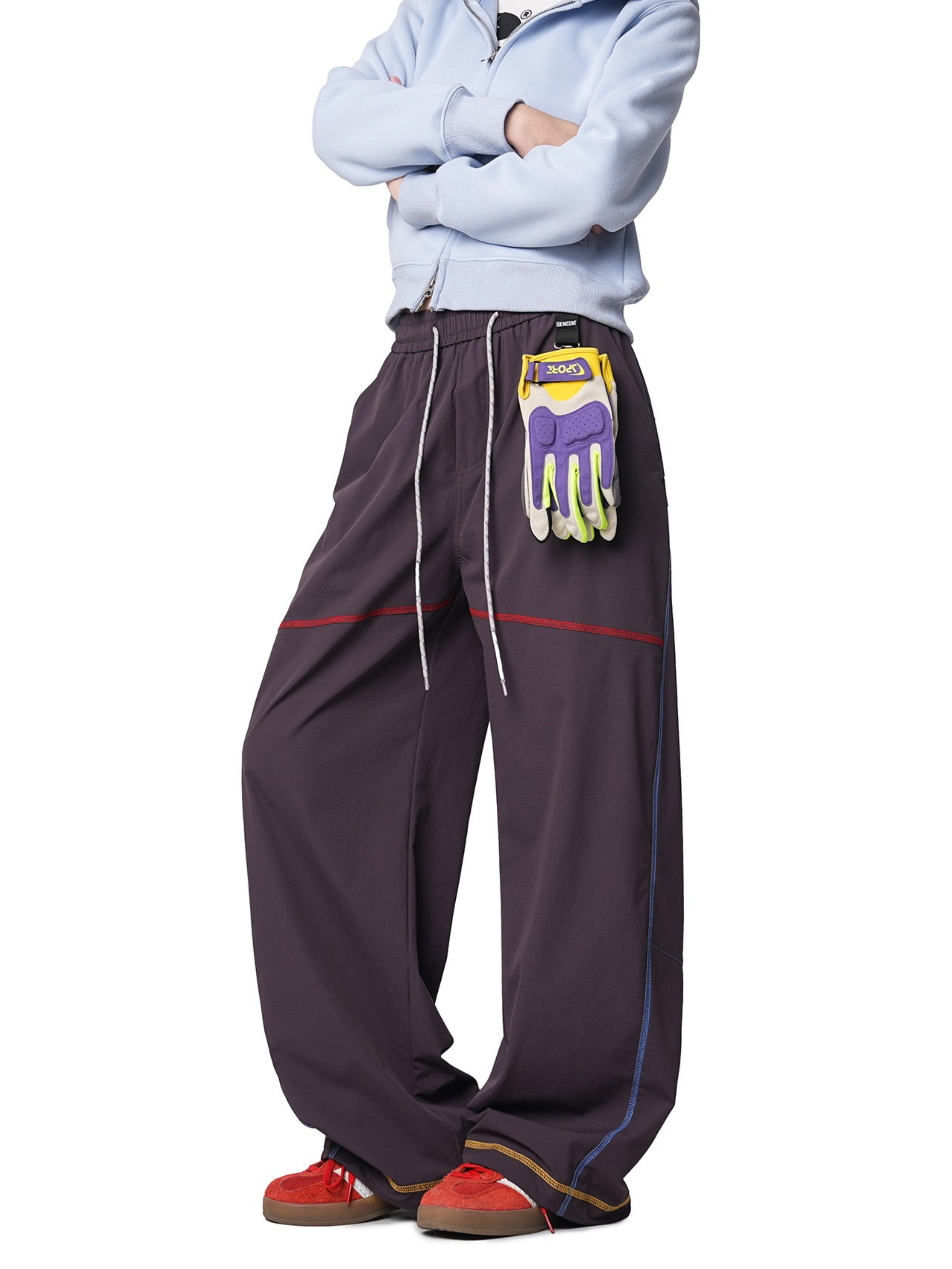 Summitpath - Women's Colorblock Hassel Stitch Straight Casual Pants