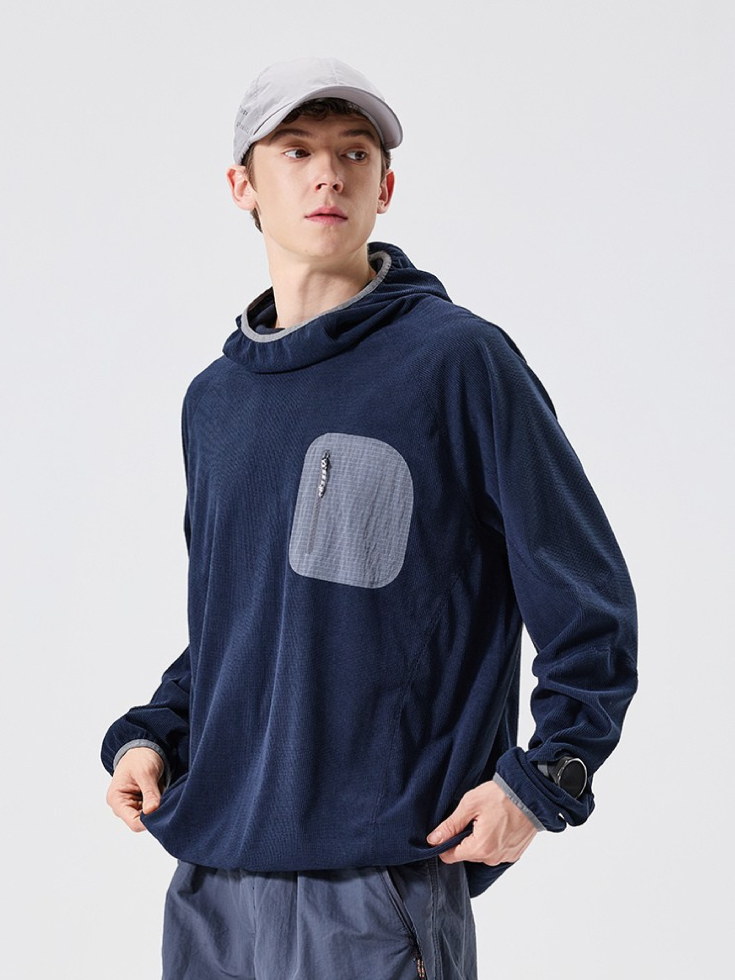 Crag - Unisex Moisture-Wicking High Neck Hoodie Base Layer