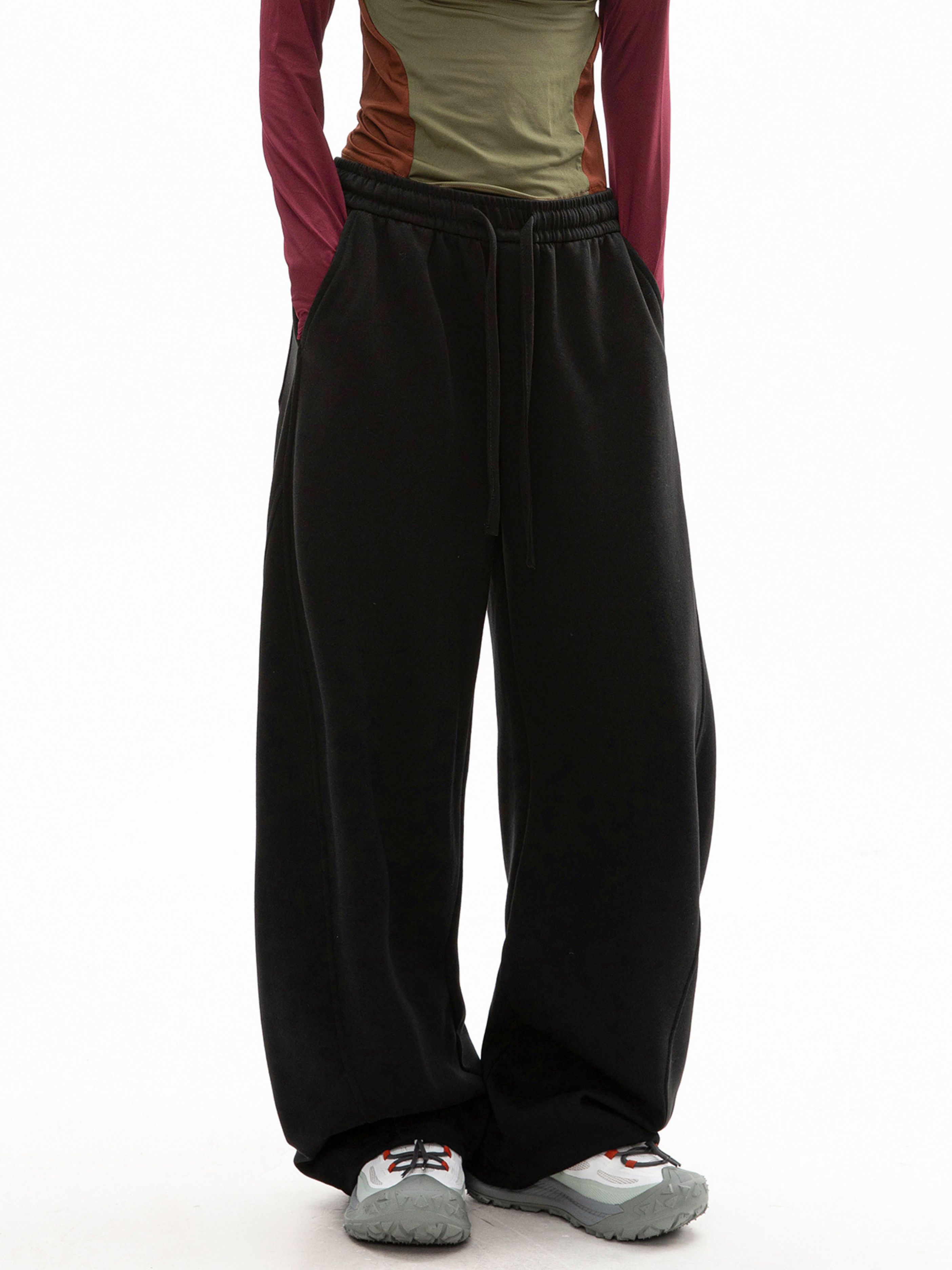 FrostDeck - Unisex Curved Seam Straight-Leg Wide Sweatpants