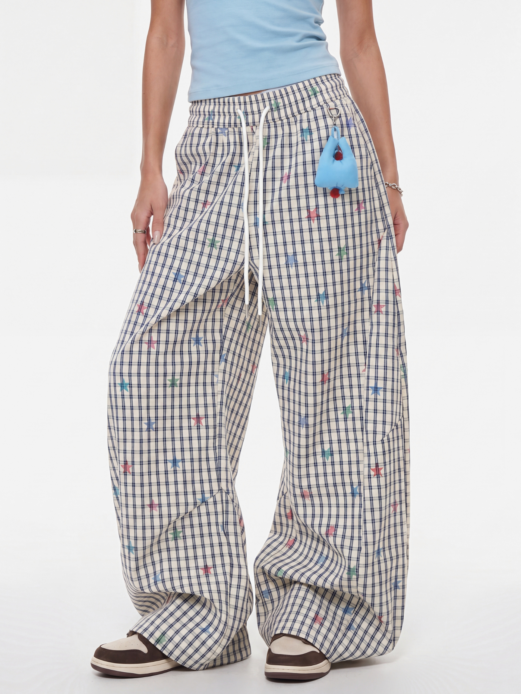 Stitch - Women's Colorful Star Stripe Wide-Leg Pants