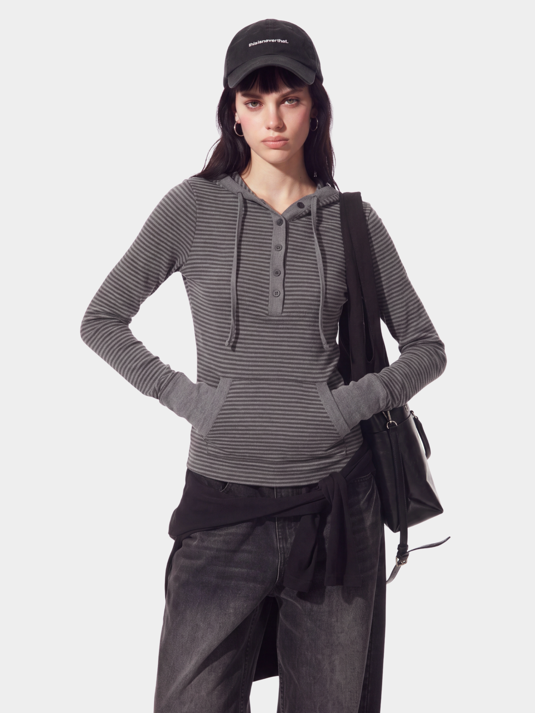 SlimDrift - Women's Striped Slim-Fit Hooded Long Sleeve T-Shirt