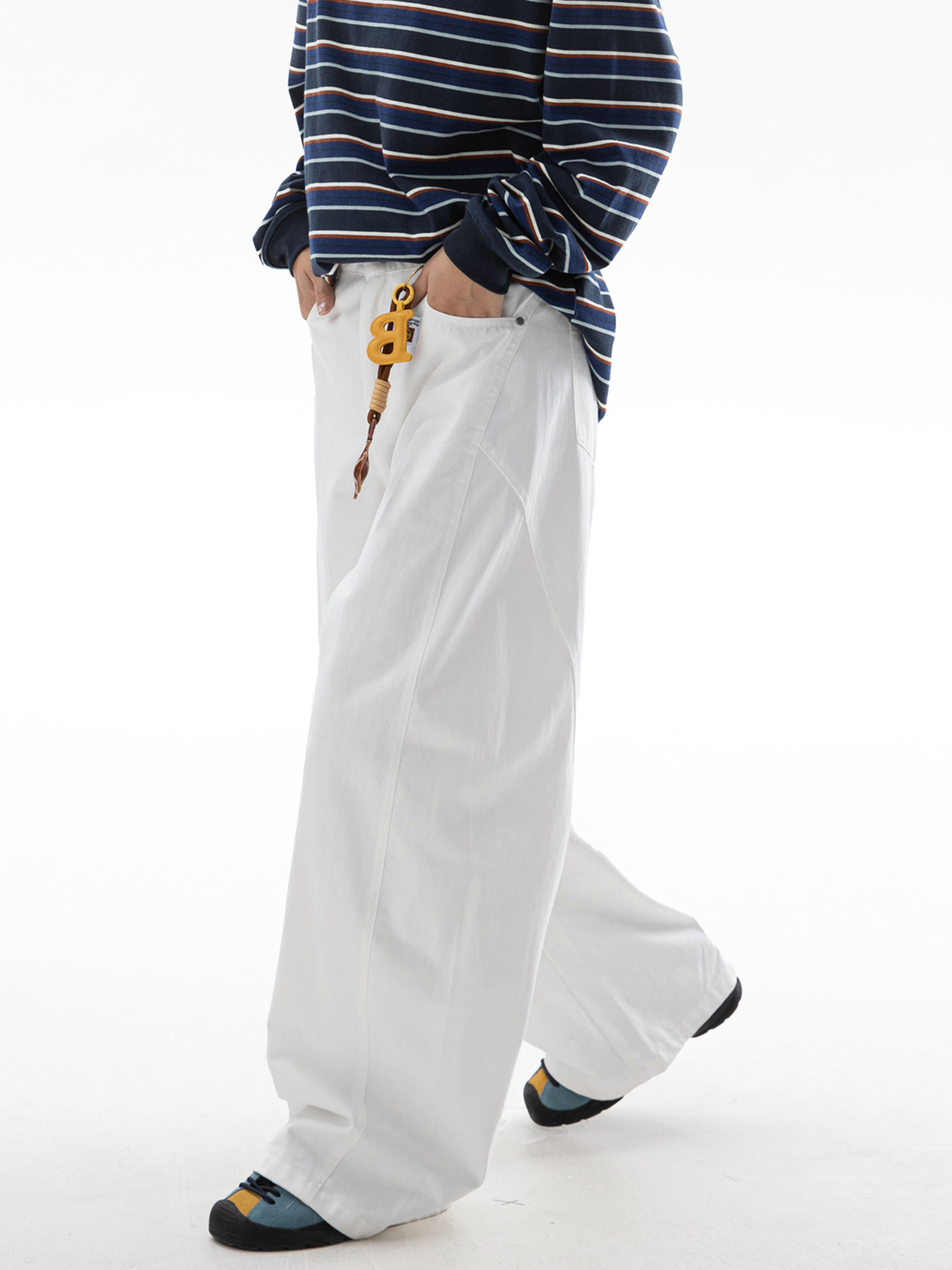 EchoStep - Unisex Pure Cotton Straight-Leg Curved Seam Pants