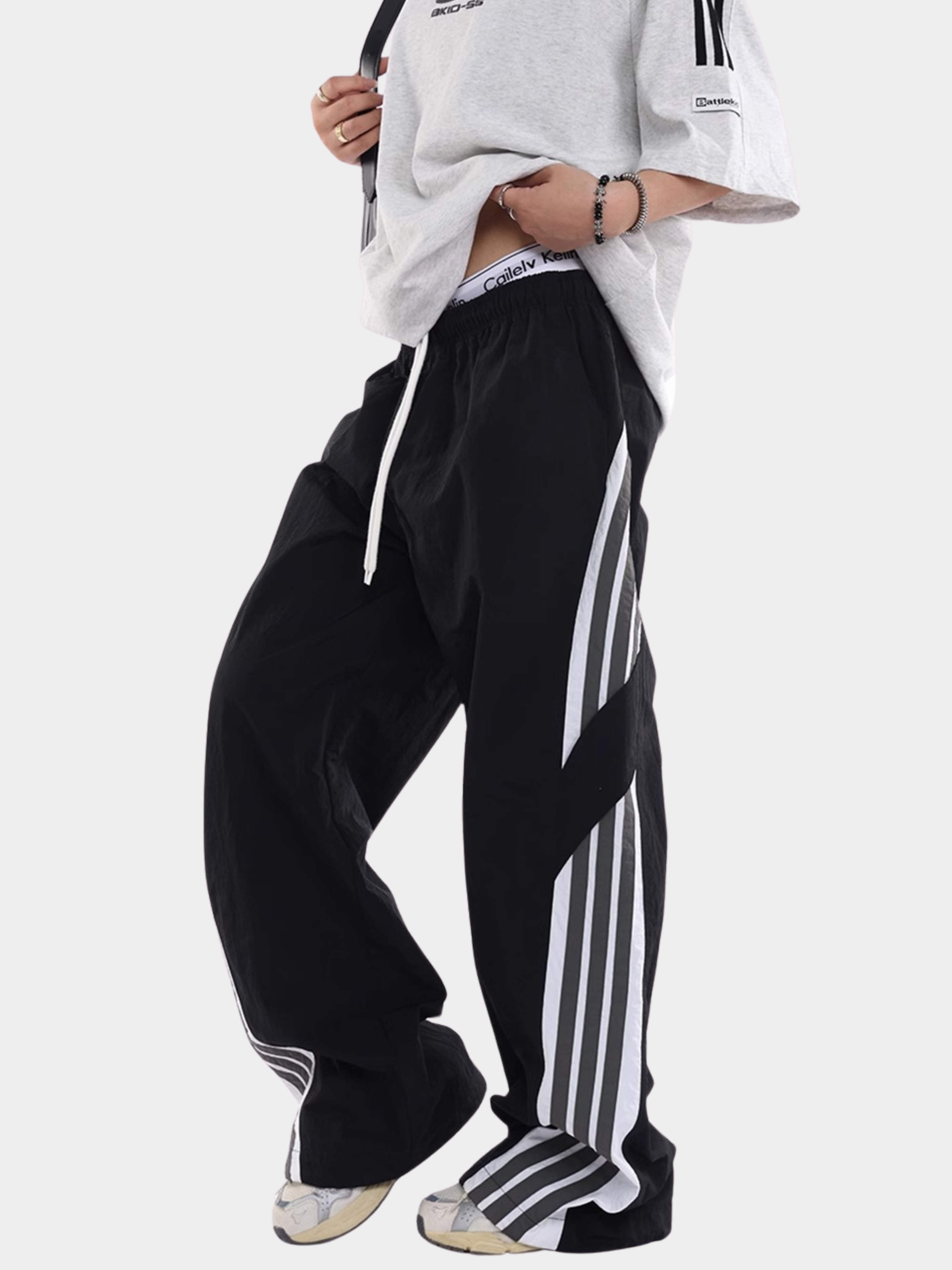 FrostCore - Unisex Wide-Leg Striped Casual Track Pants