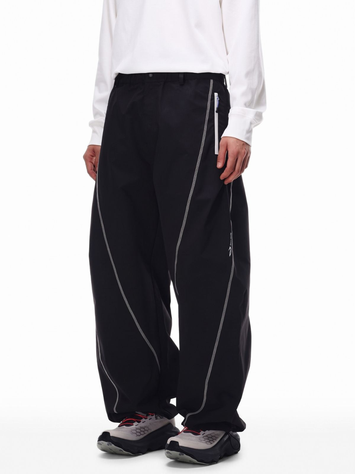 Cavefault - Water-Repellent Color-Block Curved-Leg Pants