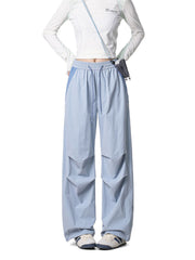 Crestwalk - Women's Geometric Cutline Pleated Paratrooper Pants