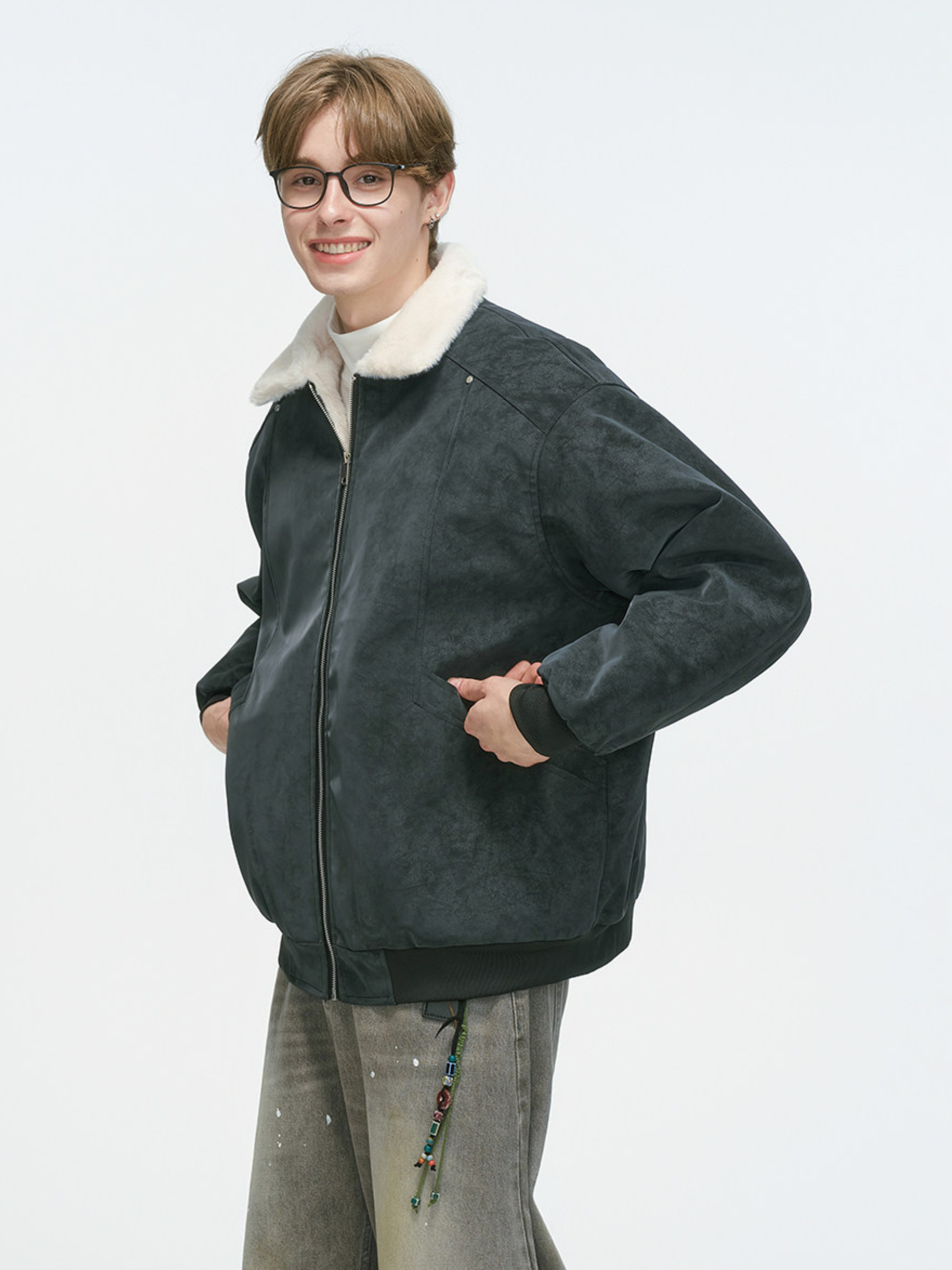 Ironpath - Men's Shearling-Lined PU Leather Insulated Jacket