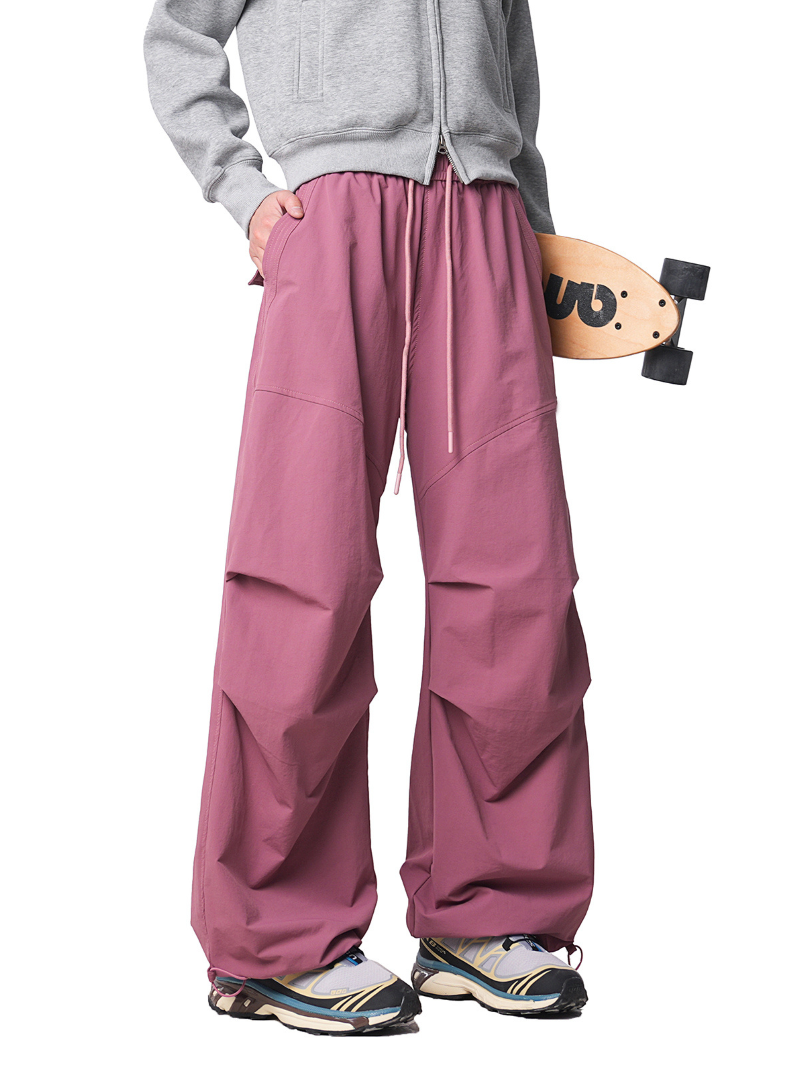 Backtrail - Unisex Wrinkled Straight-Leg Paratrooper Cargo Pants