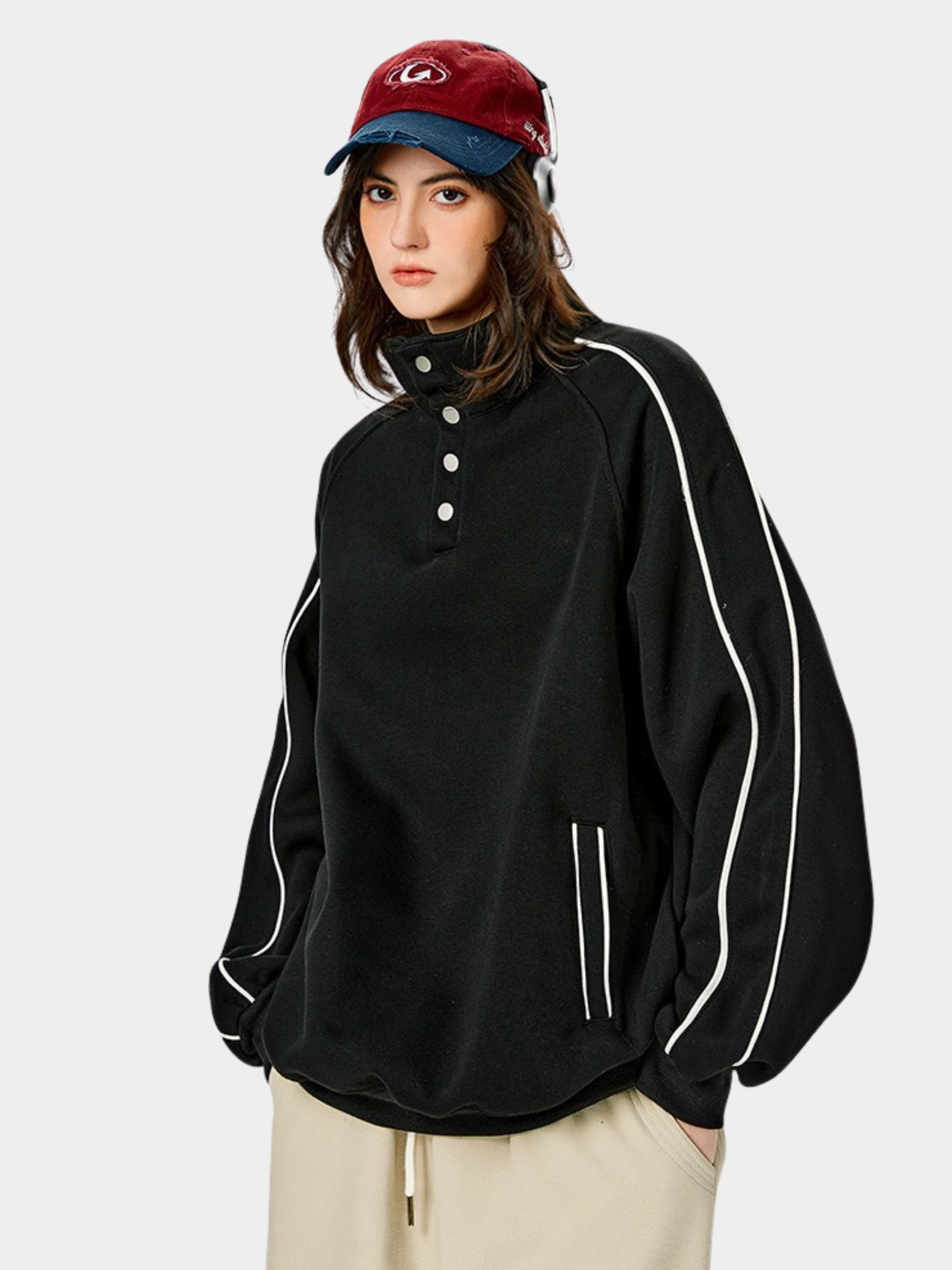 Moonbloom - Women's Stand Collar Sweatshirt Jacket