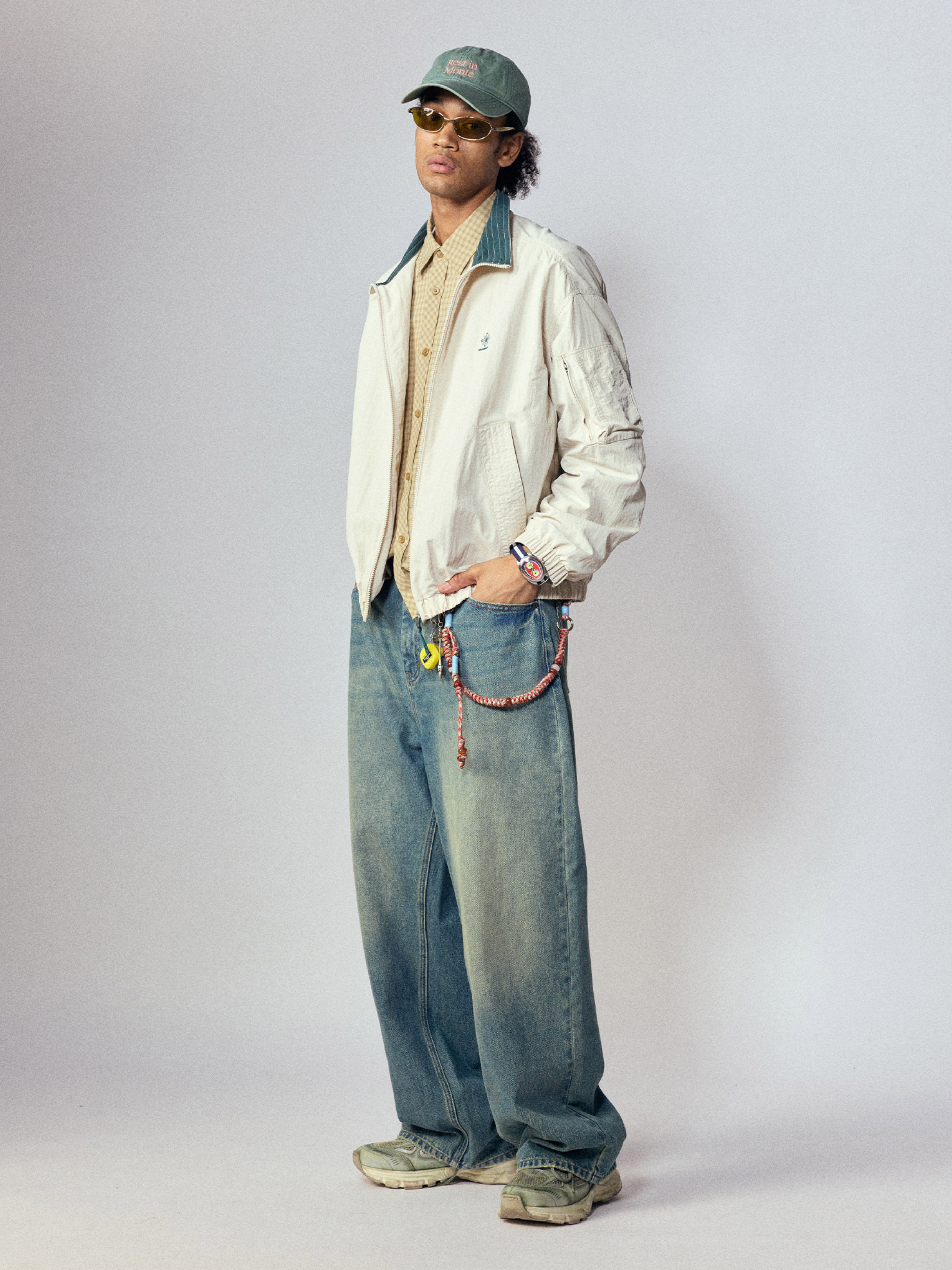 Tempestfire - Men's Washed Denim Wide-Leg Jeans