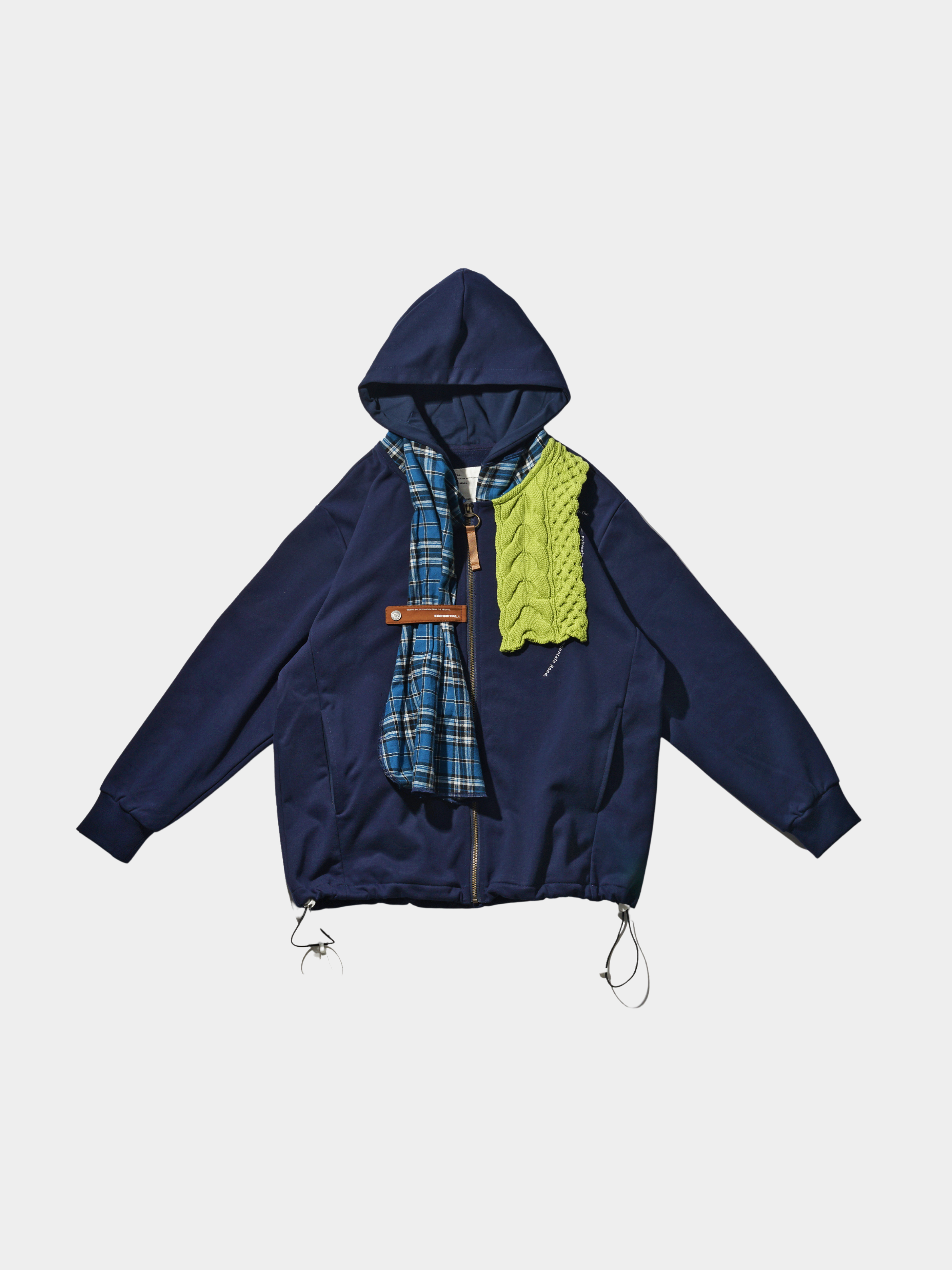 CanyonGo - Unisex Asymmetric Scarf Patchwork Hoodie Jacket